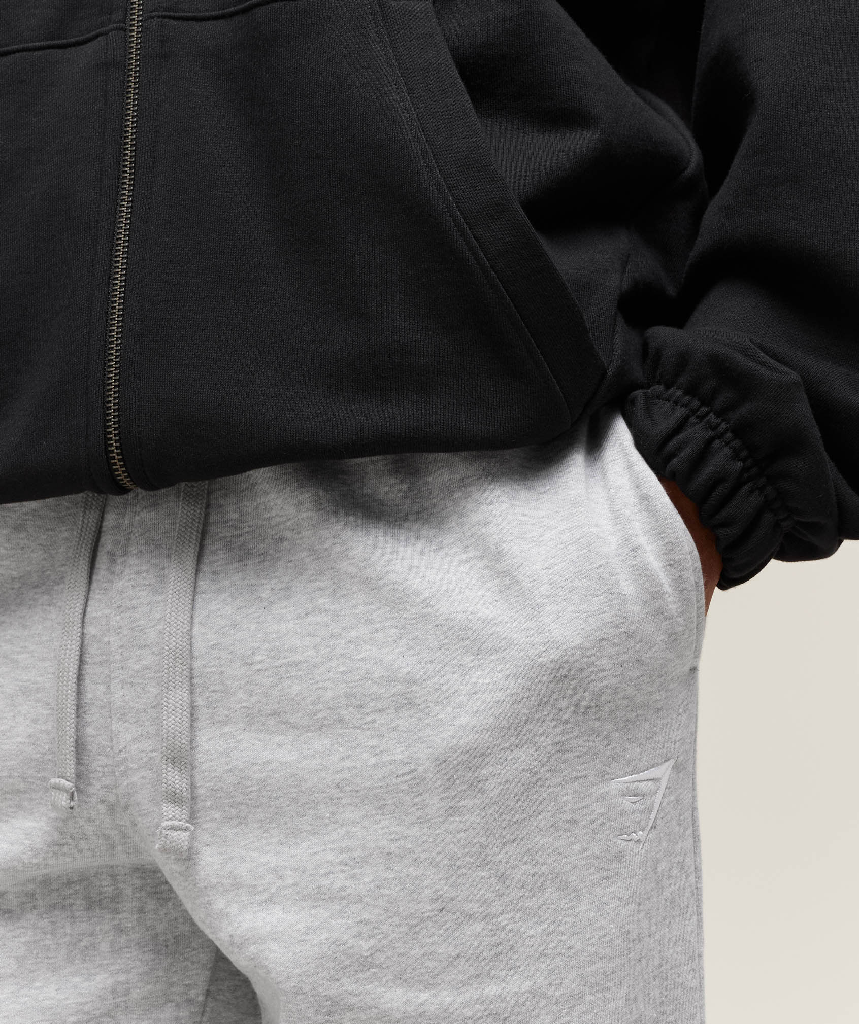 Gymshark Crest Straight Leg Joggers - Light Grey Marl - Image 4