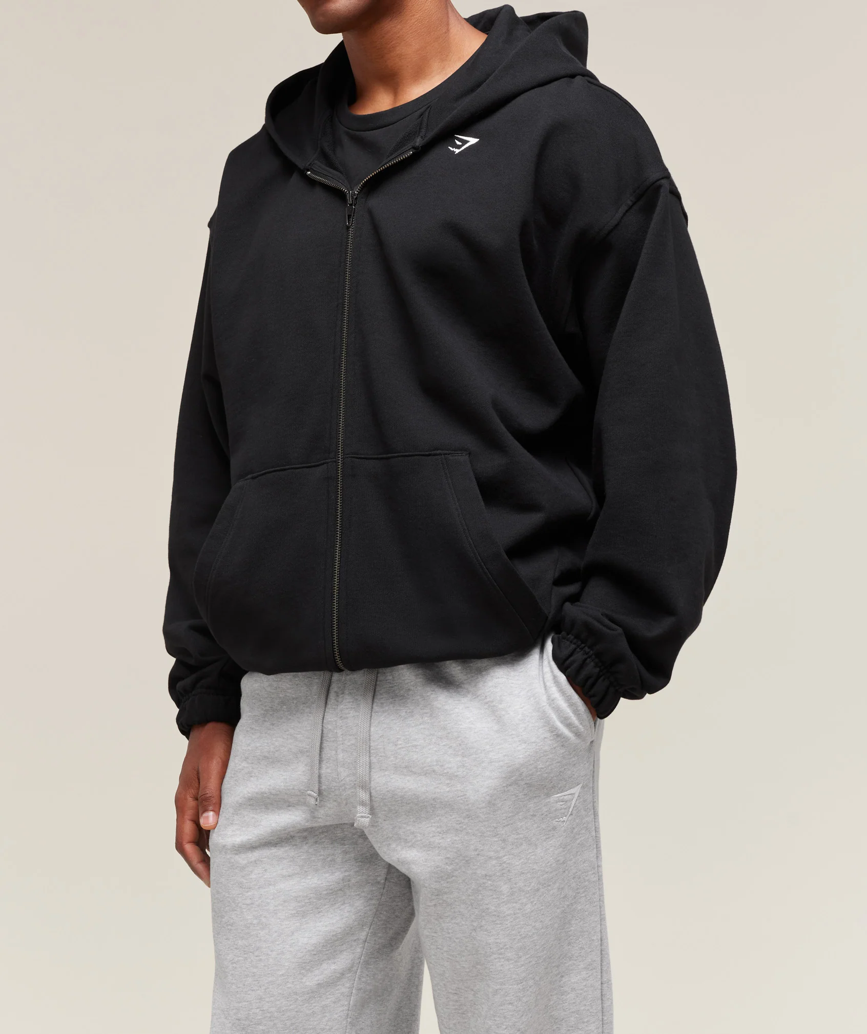 Gymshark Crest Straight Leg Joggers - Light Grey Marl - Image 5