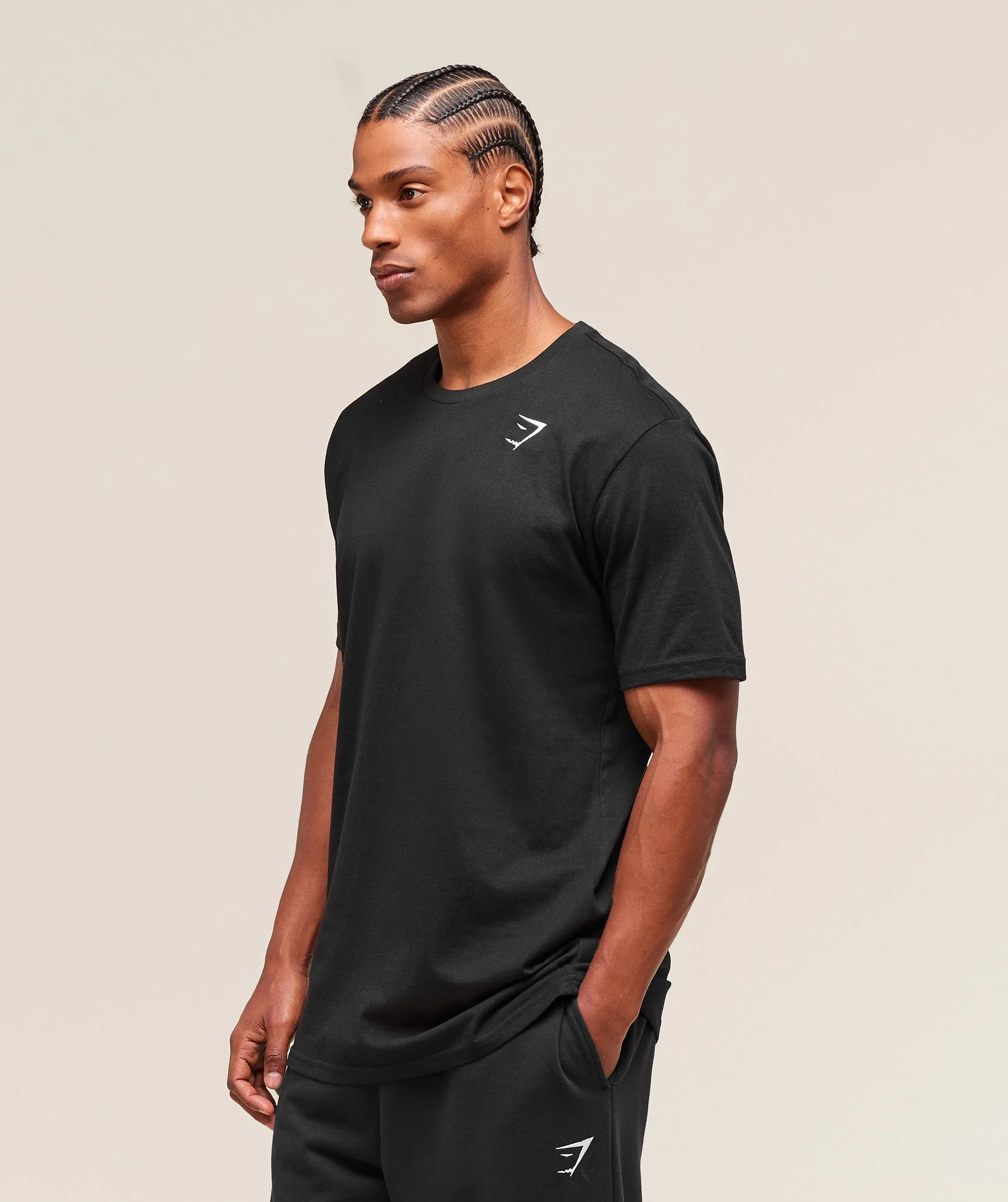 Gymshark Crest T-Shirt (Tall) - Black - Image 3