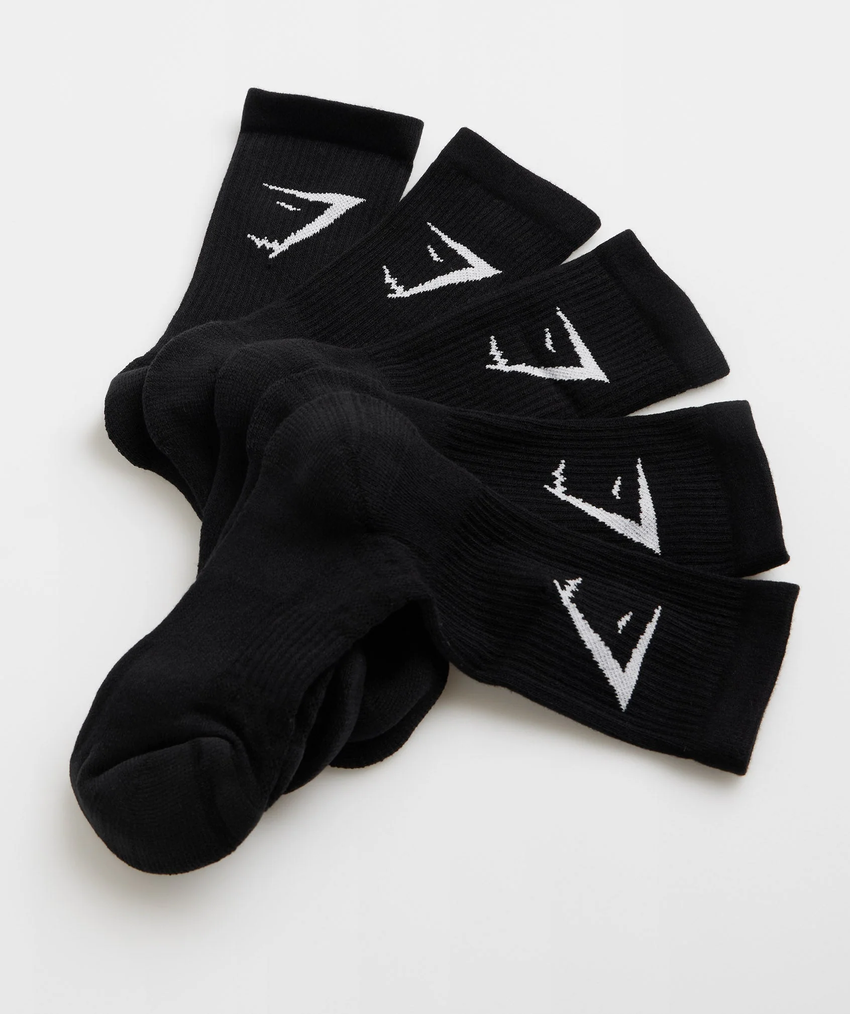 Gymshark Crew Socks 5pk - Black - Image 2