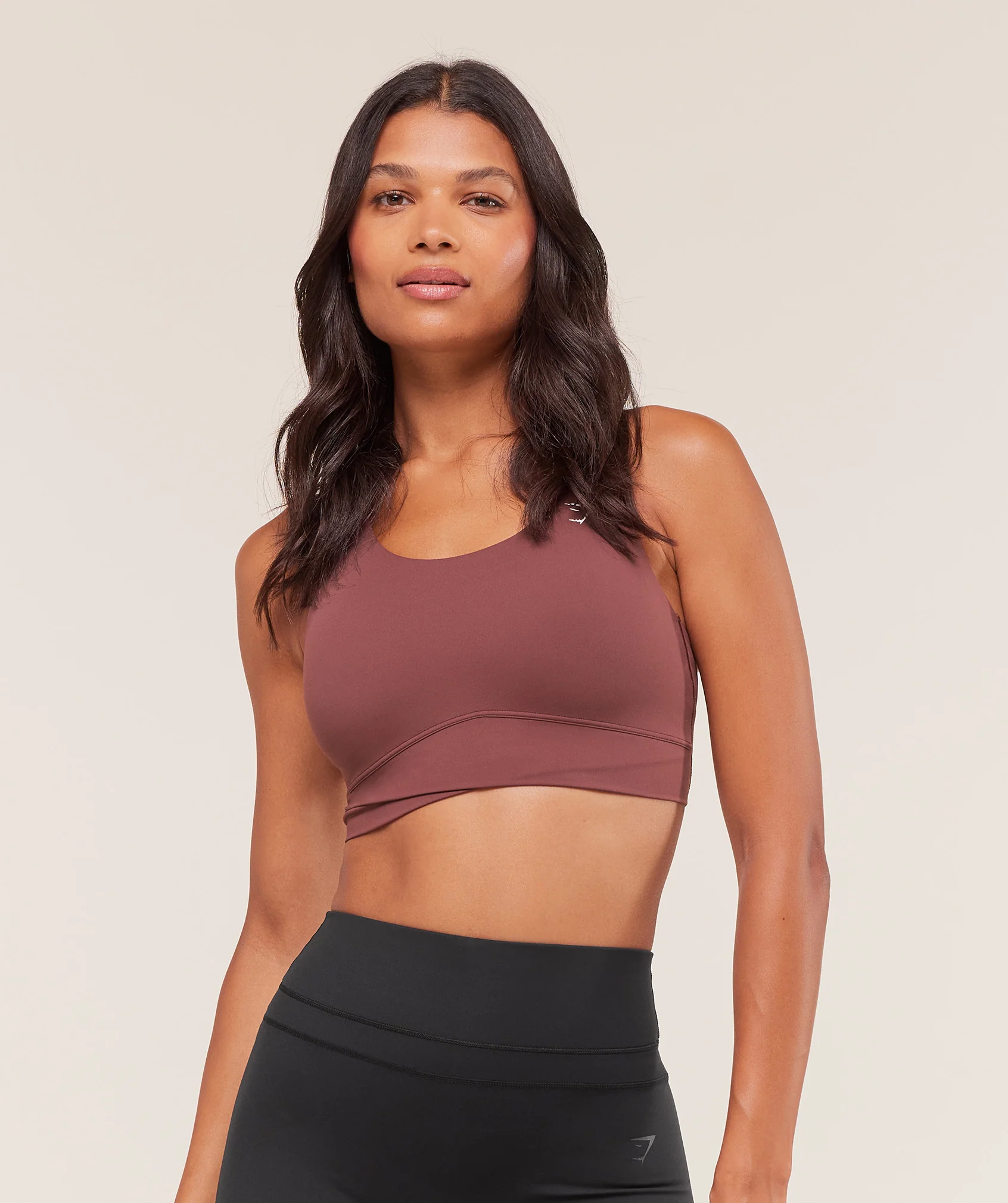 Gymshark Cross Over Sports Bra - Burgundy Brown - Image 2