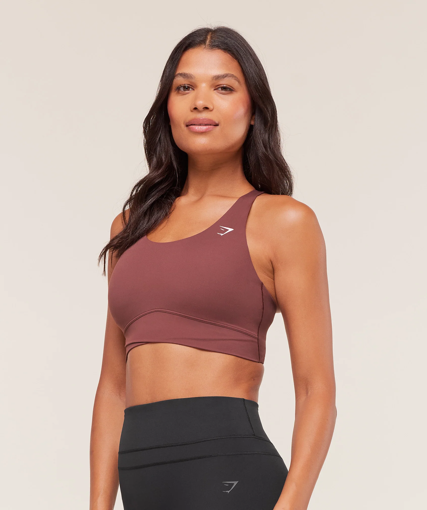 Gymshark Cross Over Sports Bra - Burgundy Brown - Image 3