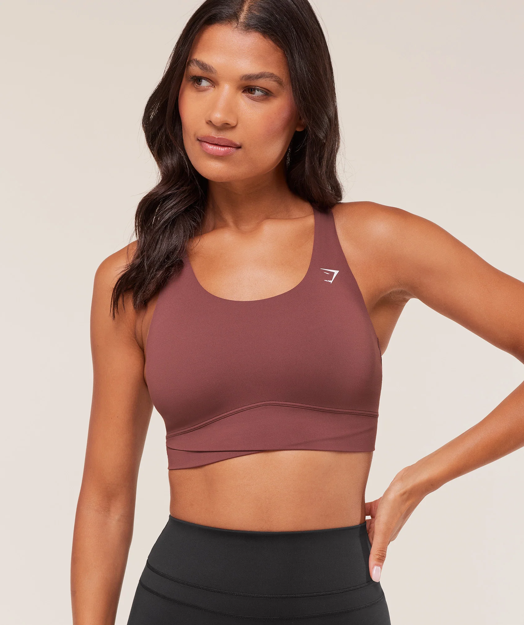 Gymshark Cross Over Sports Bra - Burgundy Brown - Image 6