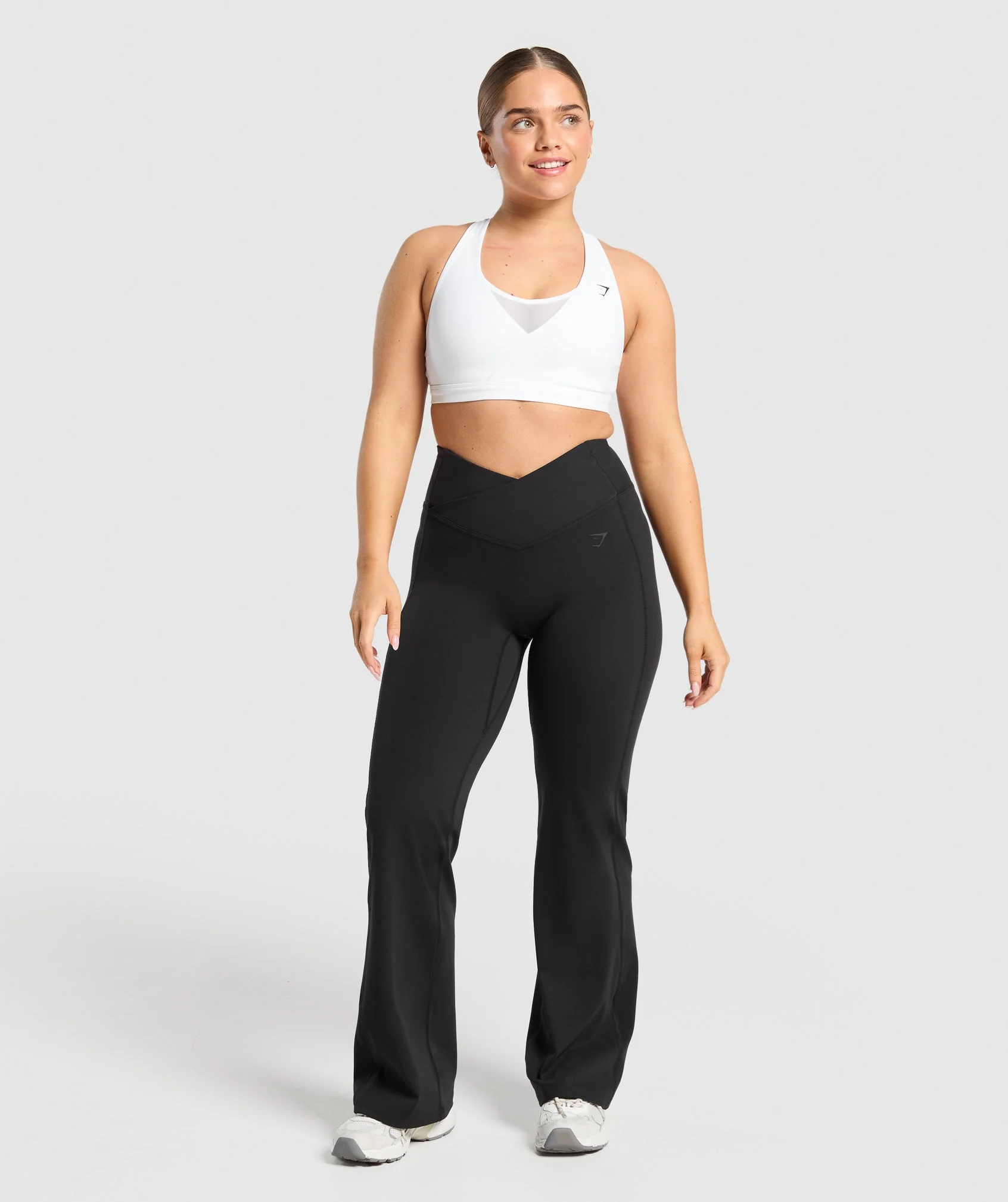 Gymshark Crossover Flared Leggings - Black - Image 4
