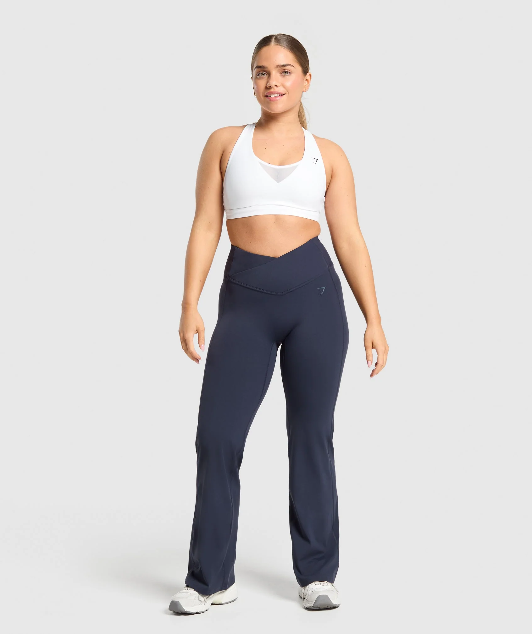 Gymshark Crossover Flared Leggings - Heavy Blue - Image 4