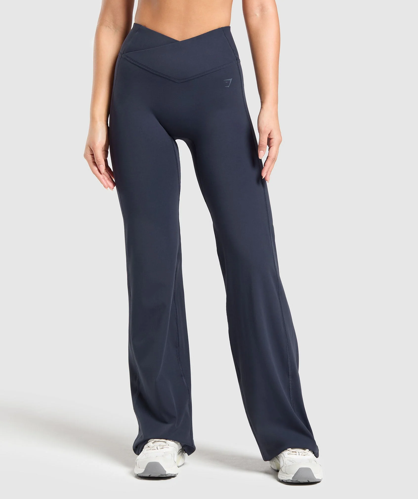 Gymshark Crossover Tall Flared Leggings - Heavy Blue