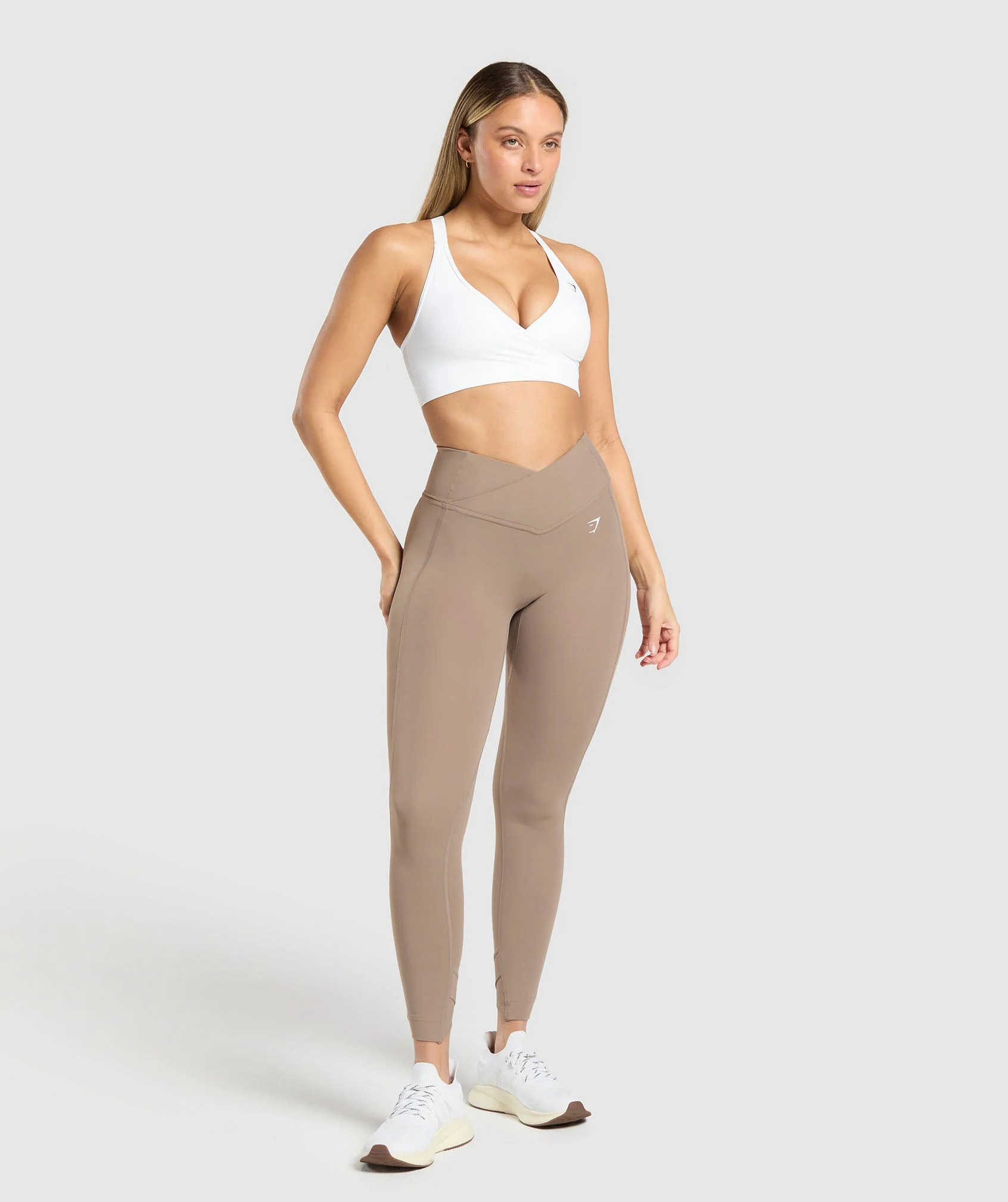 Gymshark Crossover Leggings - Lifestyle Brown - Image 4