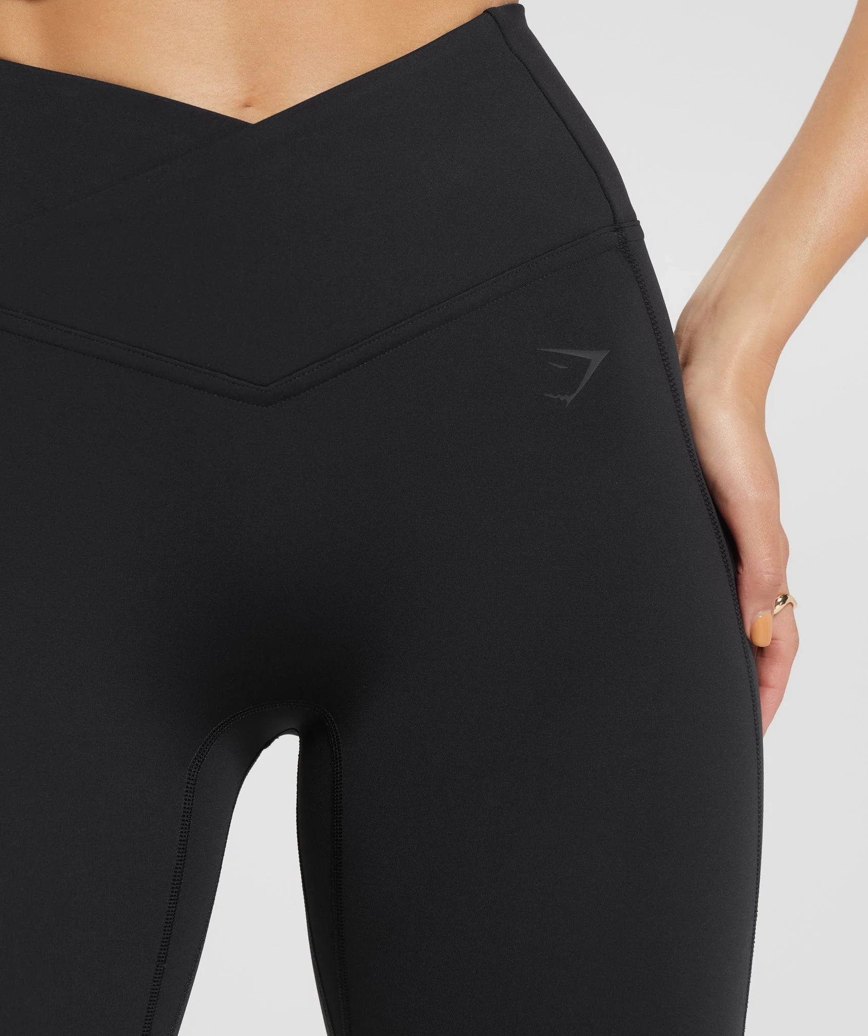 Gymshark Crossover Regular Flared Leggings - Black - Image 5