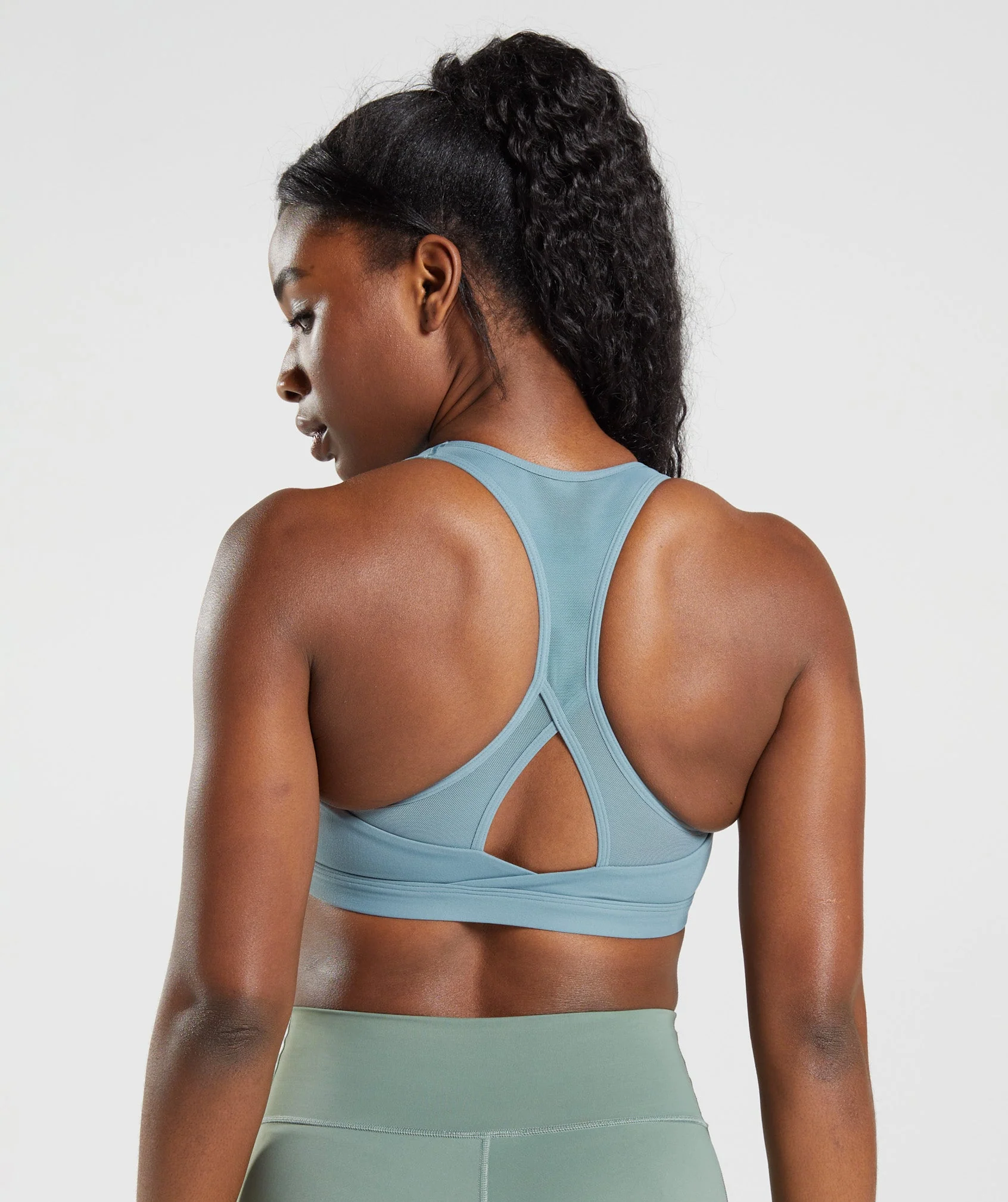 Gymshark Crossover Sports Bra - Thunder Blue - Image 2