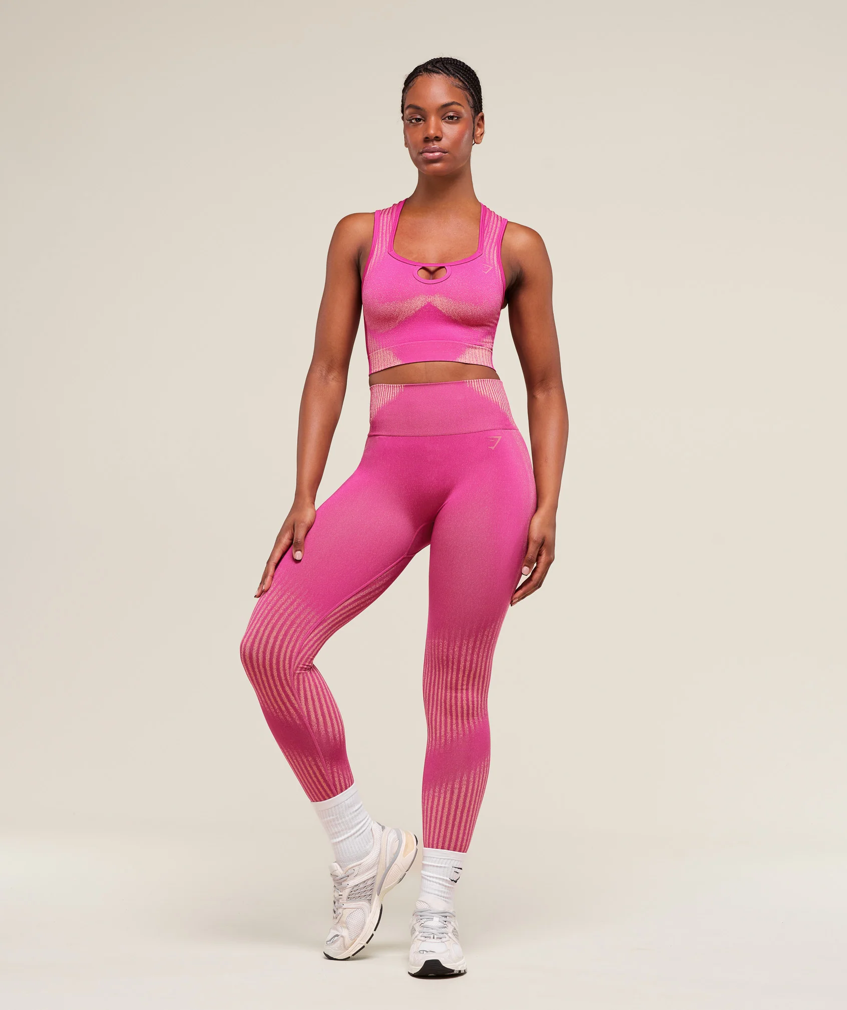 Gymshark Diffuse Seamless Leggings - Winning Pink/Refresh Yellow - Image 3
