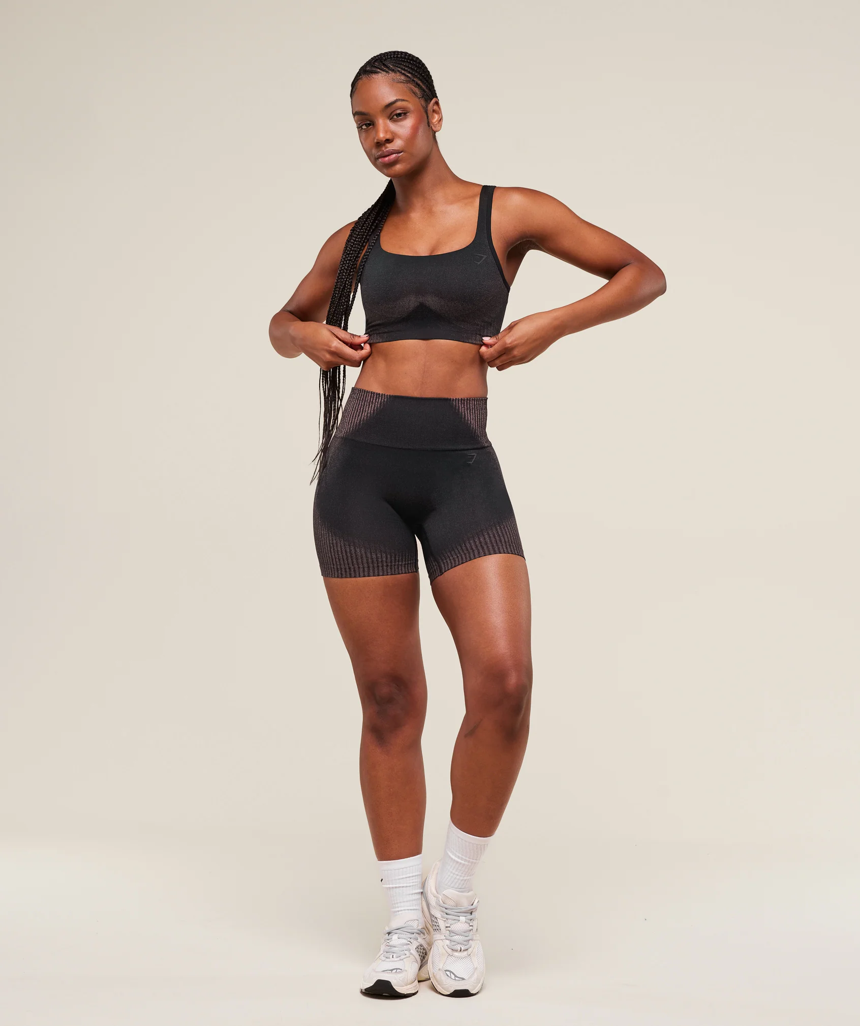 Gymshark Diffuse Seamless Shorts - Black/Calm Pink - Image 3