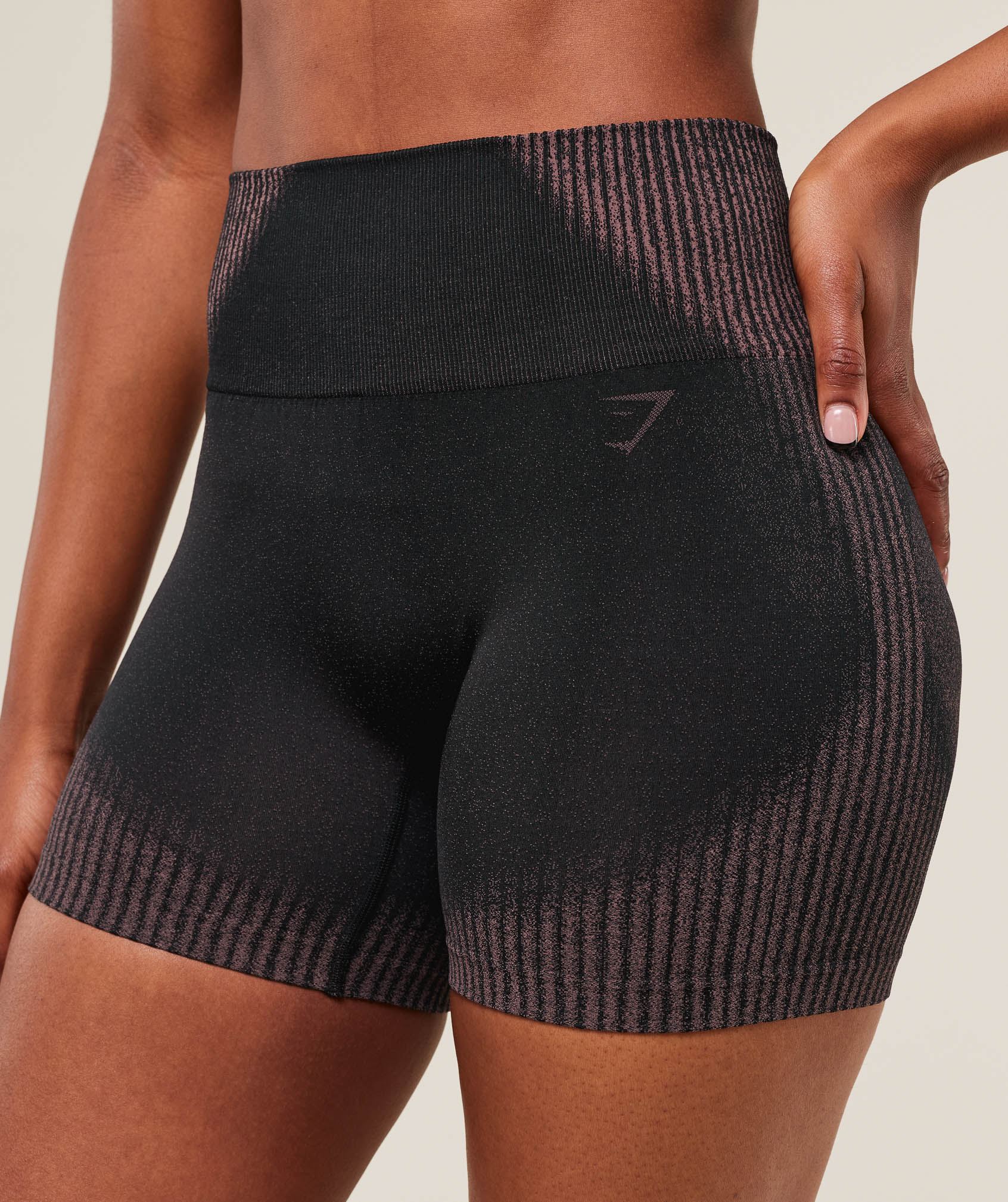 Gymshark Diffuse Seamless Shorts - Black/Calm Pink - Image 6