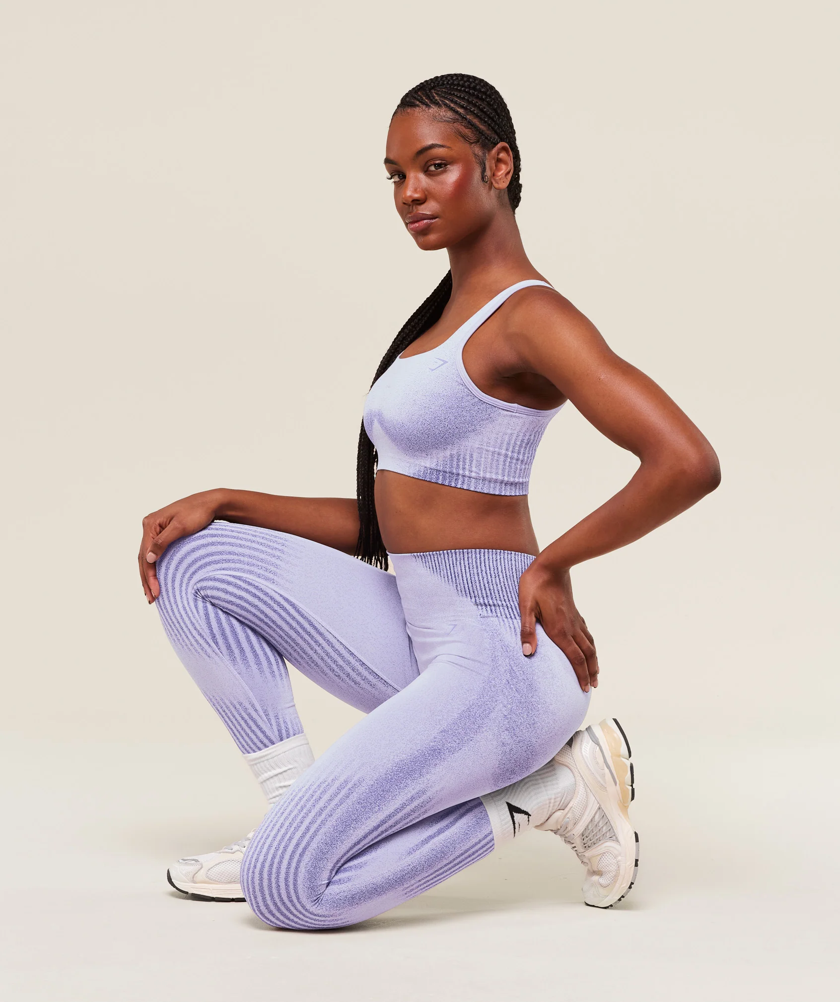 Gymshark Diffuse Seamless Sports Bra - Fresh Lilac/Cobalt Purple - Image 3
