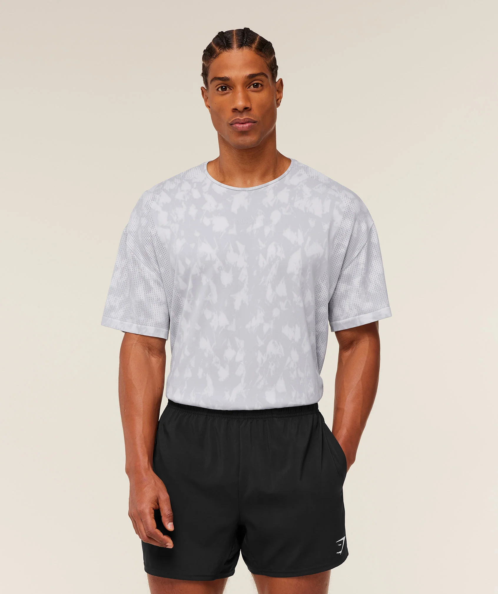 Gymshark Distance Seamless T-Shirt - Light Grey / Light Grey / ACID WASH - Image 4