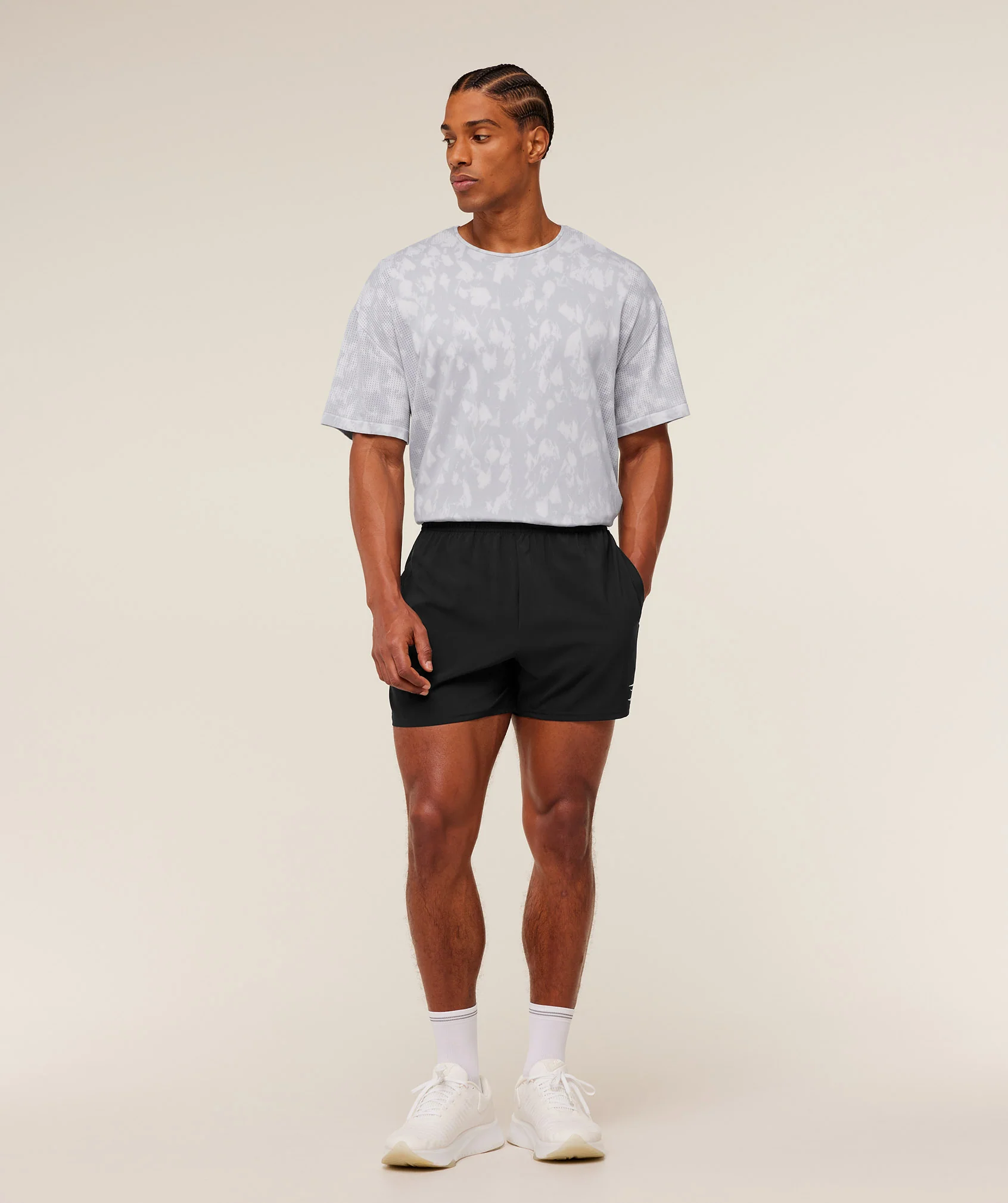 Gymshark Distance Seamless T-Shirt - Light Grey / Light Grey / ACID WASH - Image 7