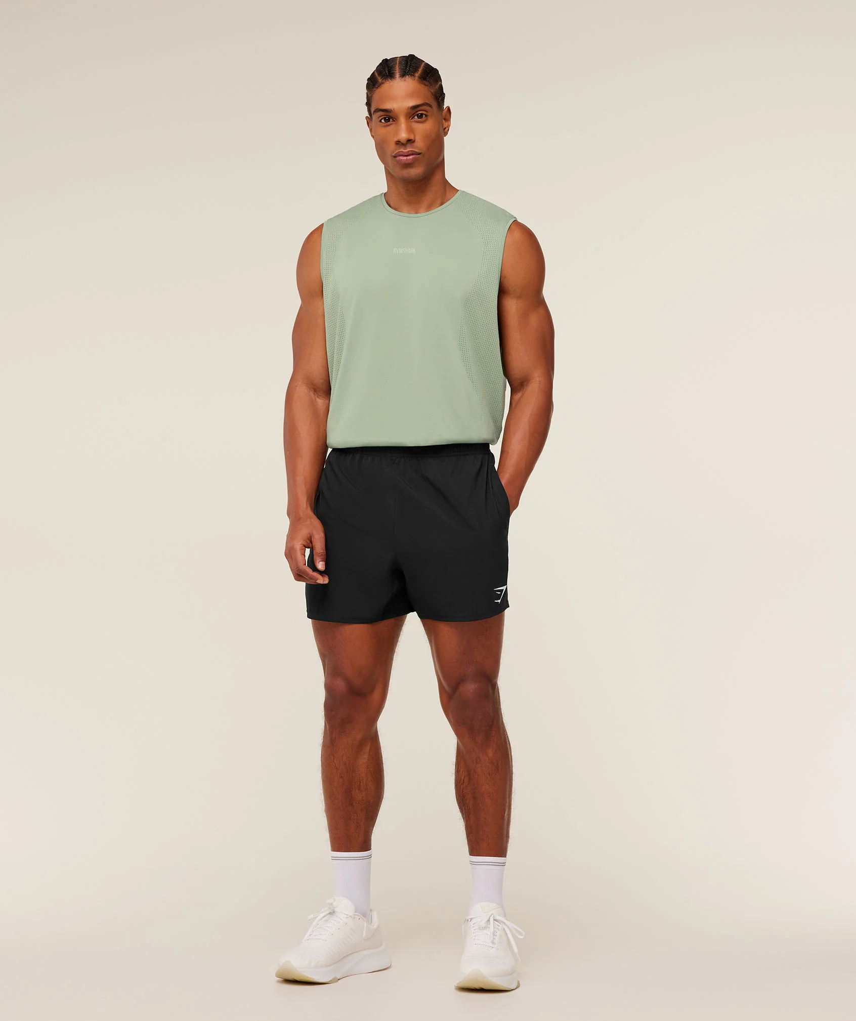 Gymshark Distance Seamless Tank - Haze Green / Haze Green - Image 7