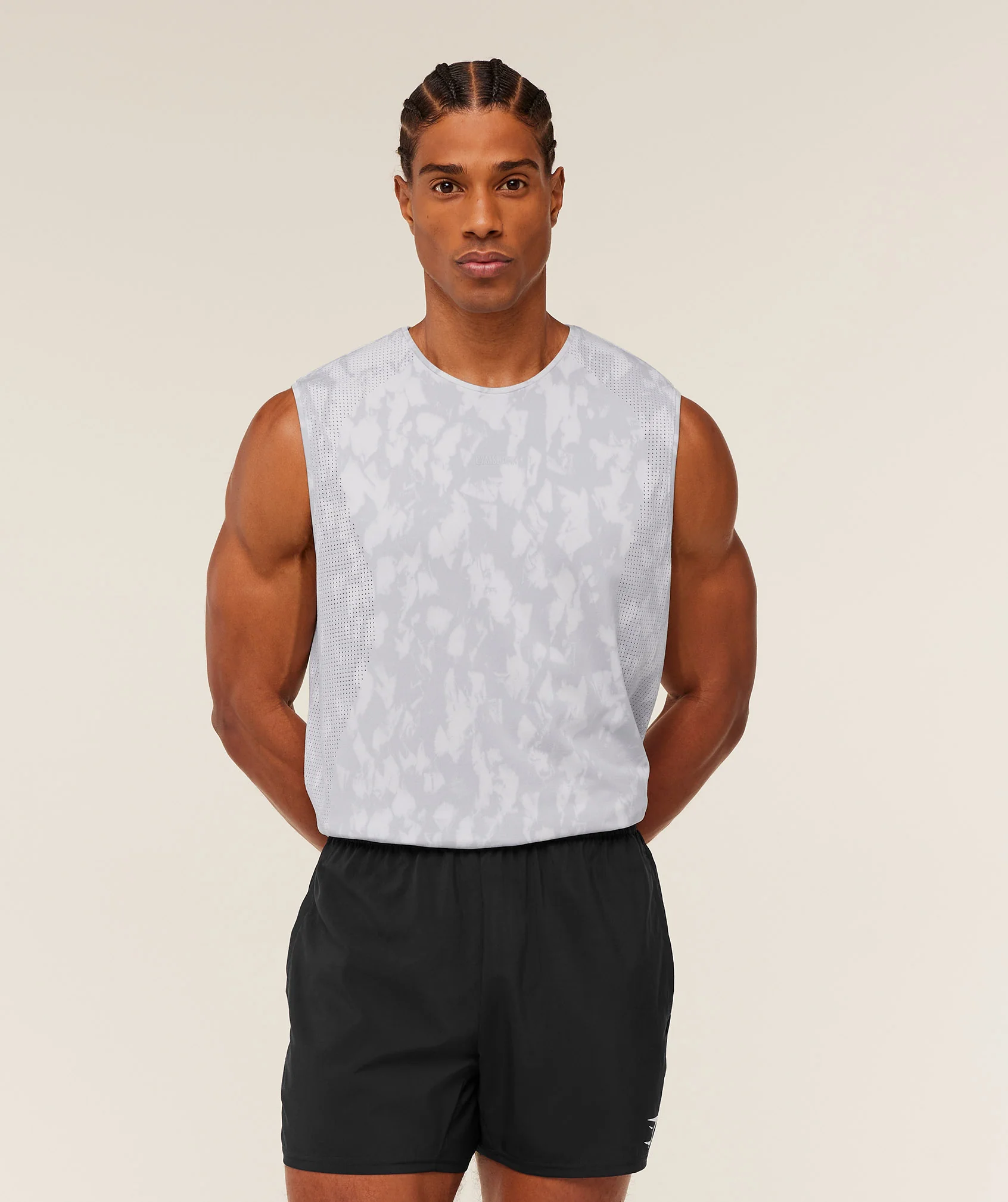 Gymshark Distance Seamless Tank - Light Grey / Light Grey / ACID WASH - Image 3