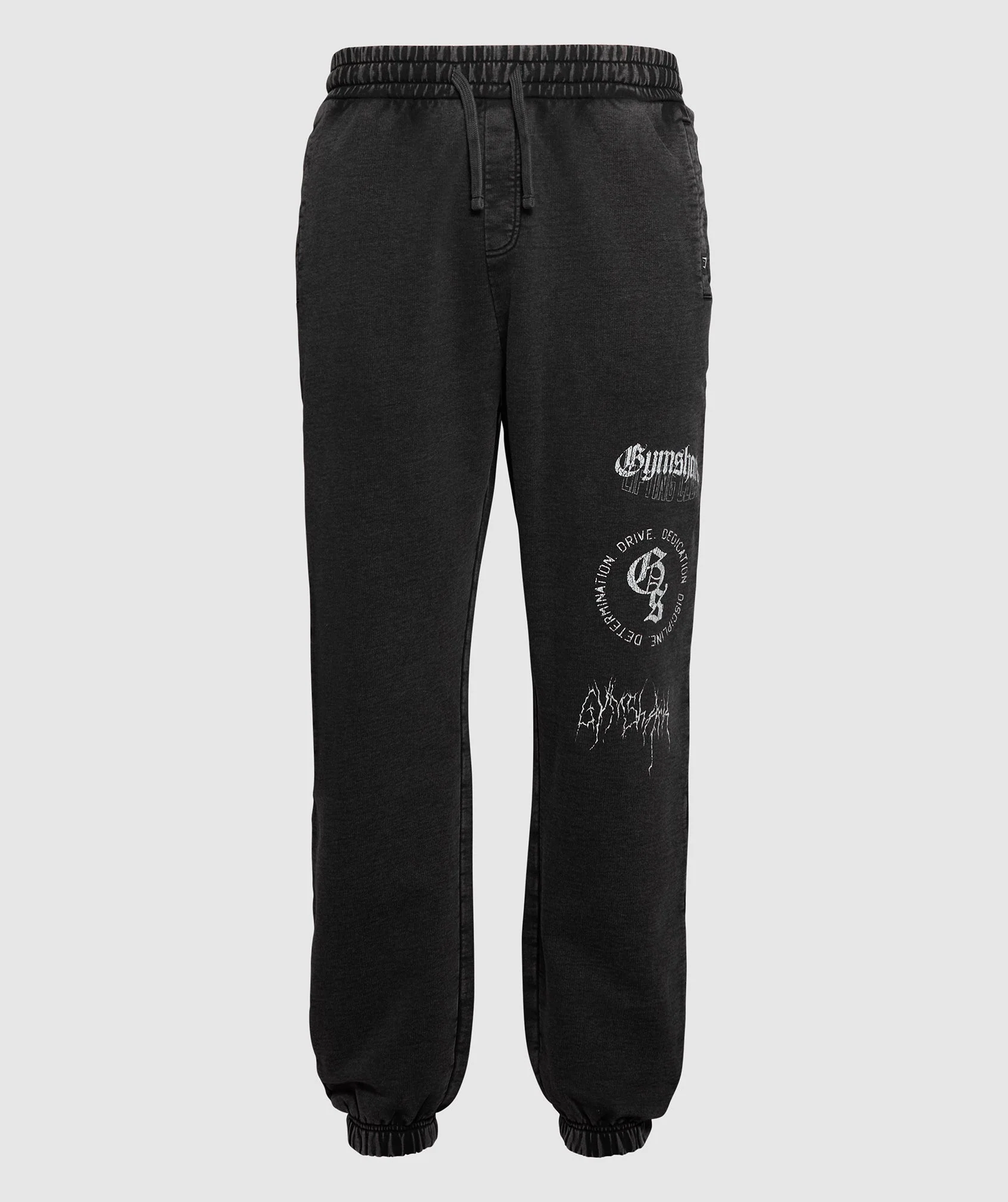 Gymshark Distressed Graphic Joggers - Black Acid Wash - Image 13