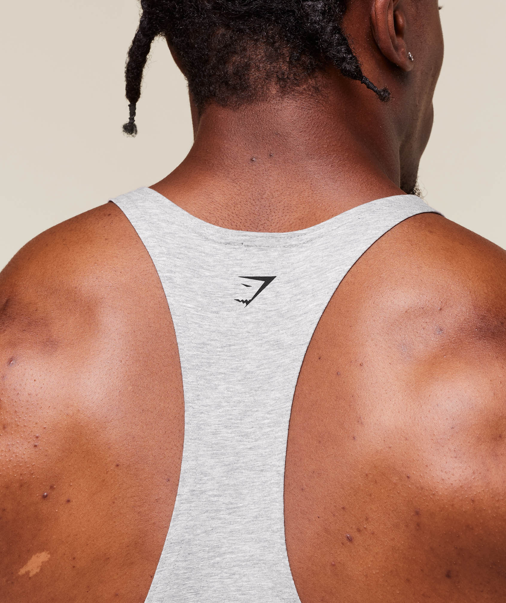 Gymshark Double Bicep Stringer - Light Grey Core Marl - Image 6