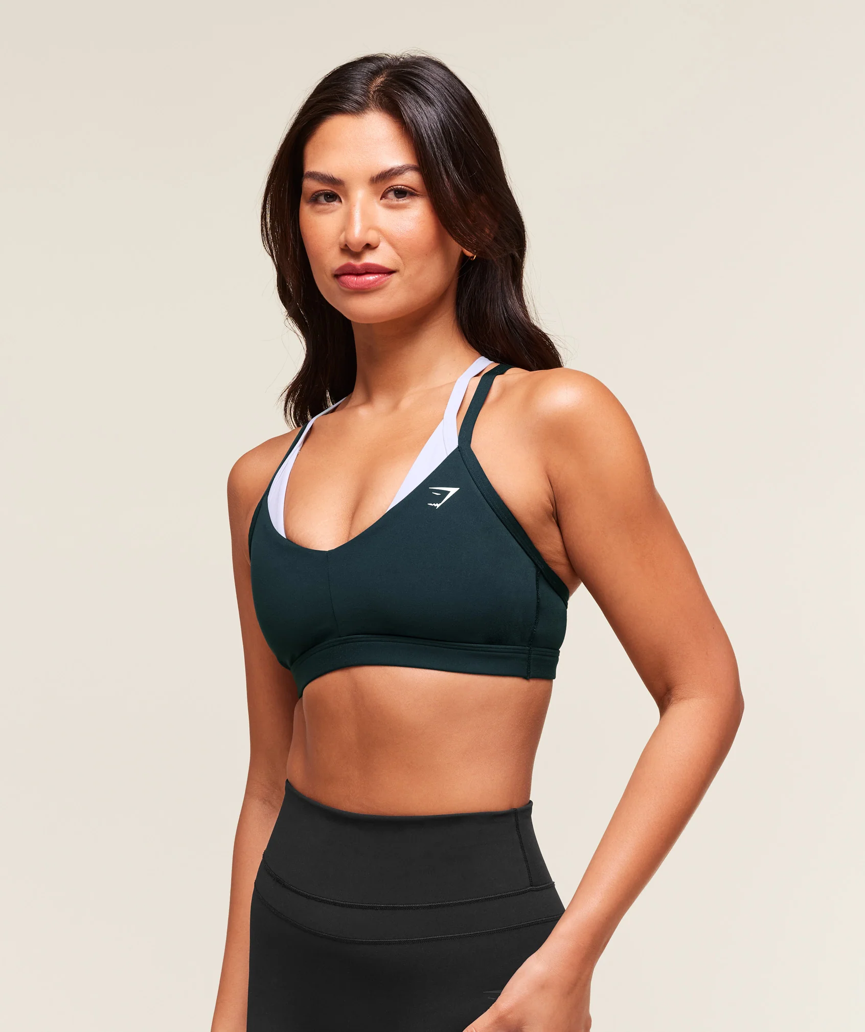Gymshark Double Up Sports Bra - Deep Petrol Blue/Smoke Blue - Image 3