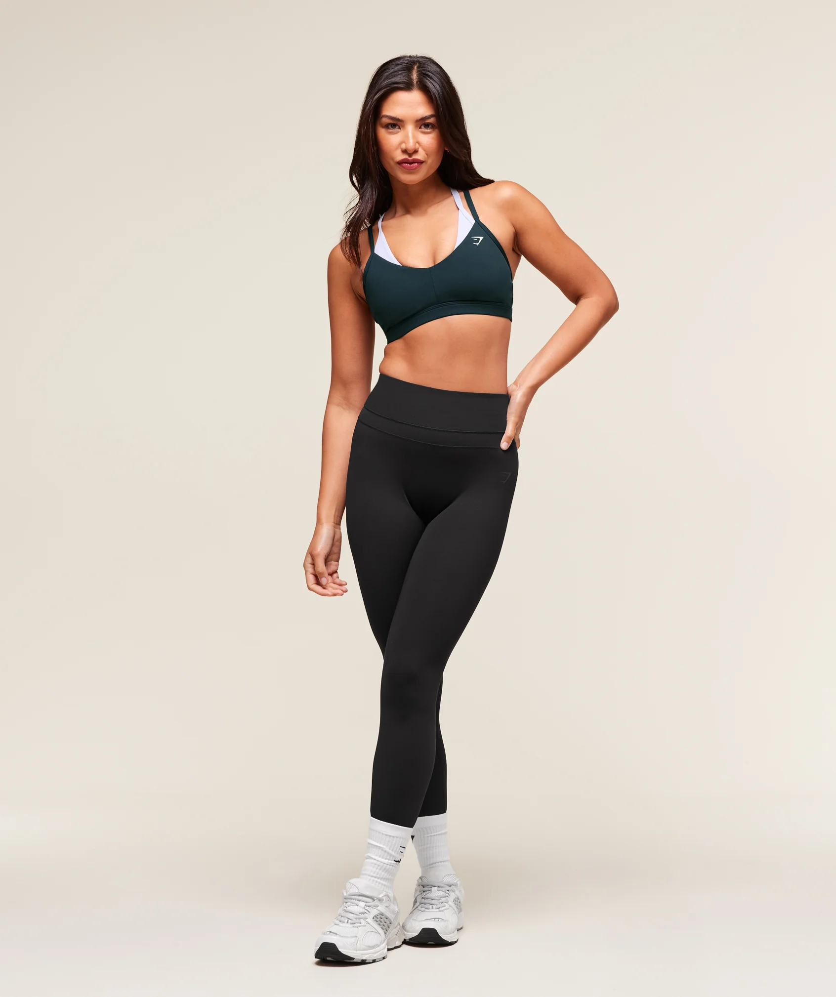 Gymshark Double Up Sports Bra - Deep Petrol Blue/Smoke Blue - Image 6