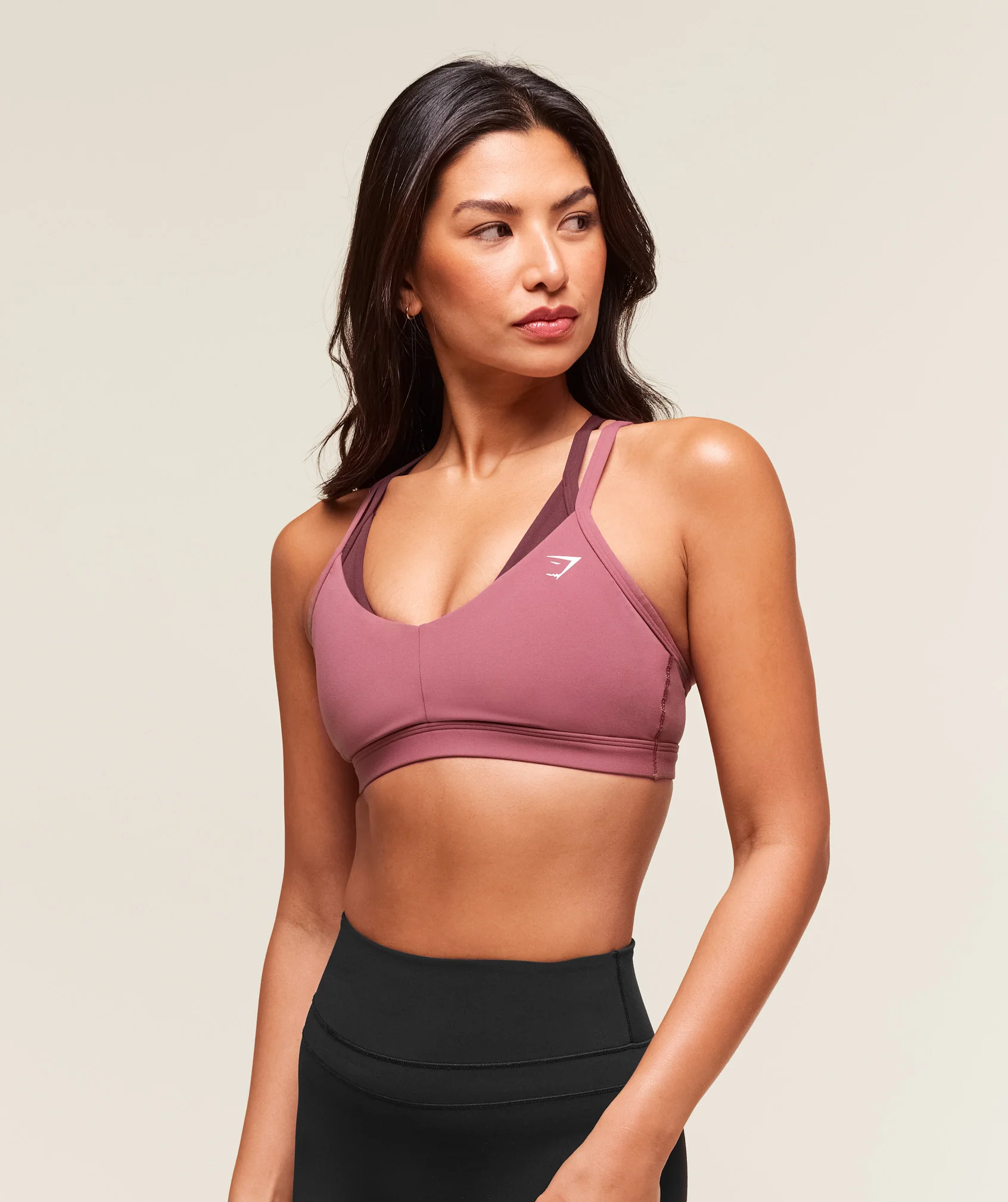 Gymshark Double Up Sports Bra - Reset Pink/Rich Maroon - Image 3