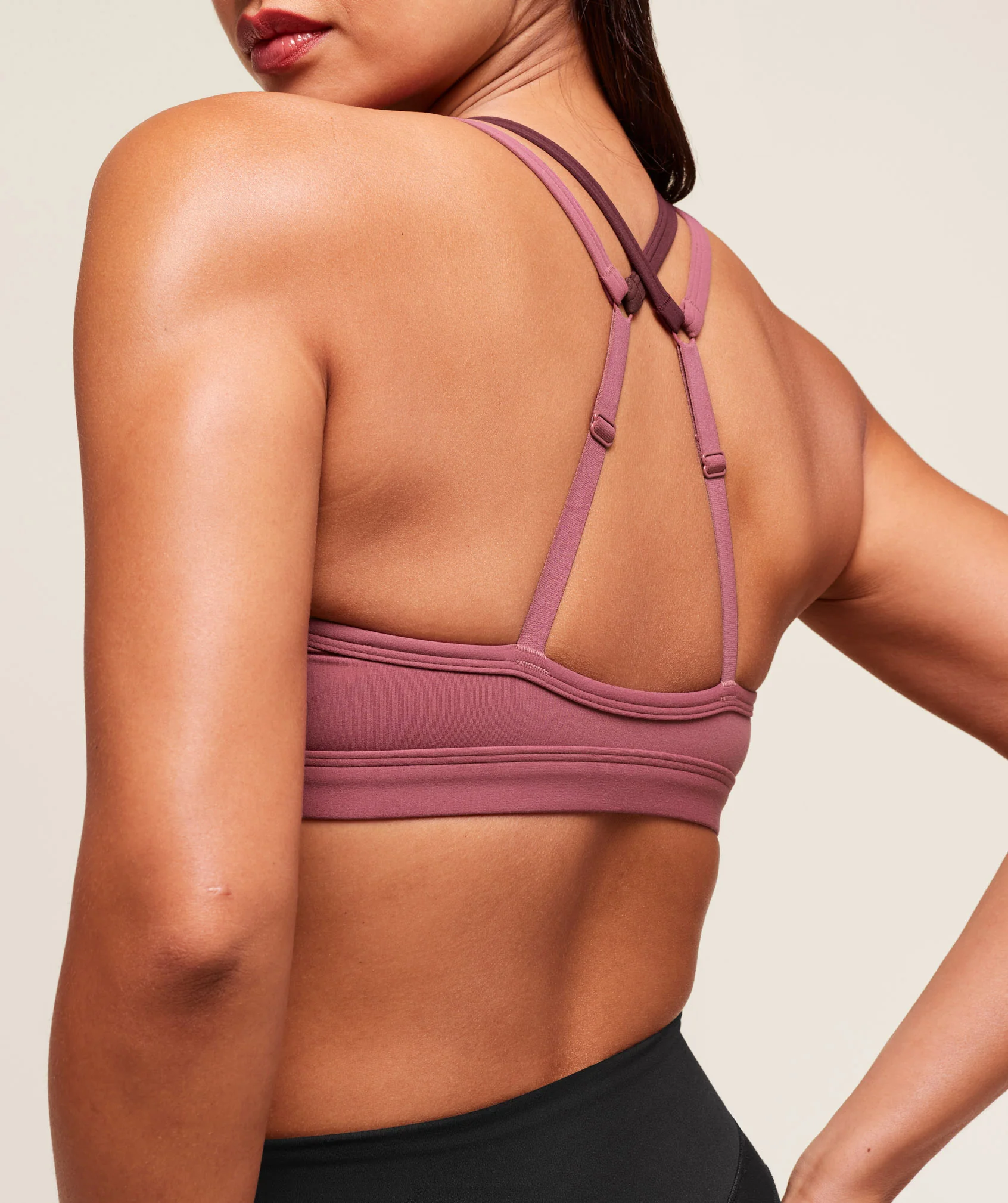 Gymshark Double Up Sports Bra - Reset Pink/Rich Maroon - Image 4