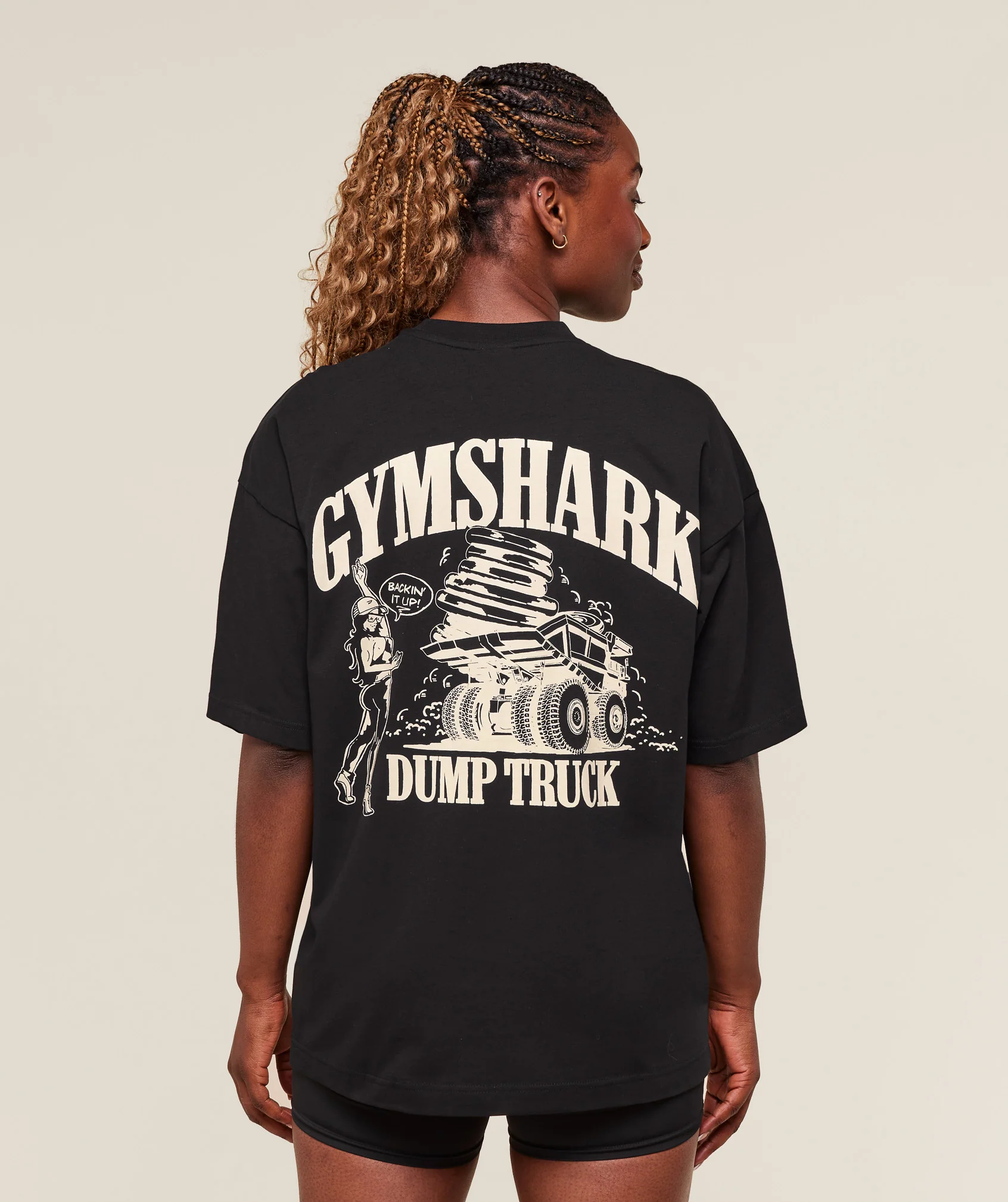 Gymshark Dump Truck Graphic Oversized T-Shirt - Black