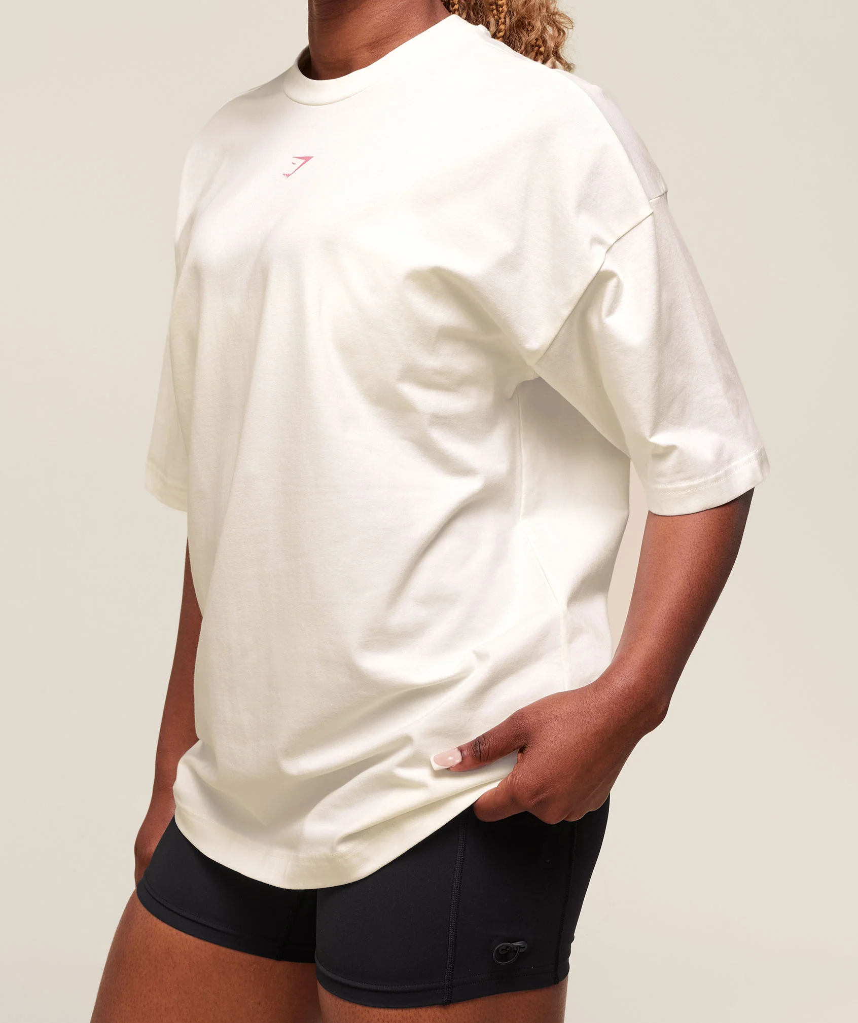 Gymshark Dump Truck Graphic Oversized T-Shirt - Soft White - Image 5