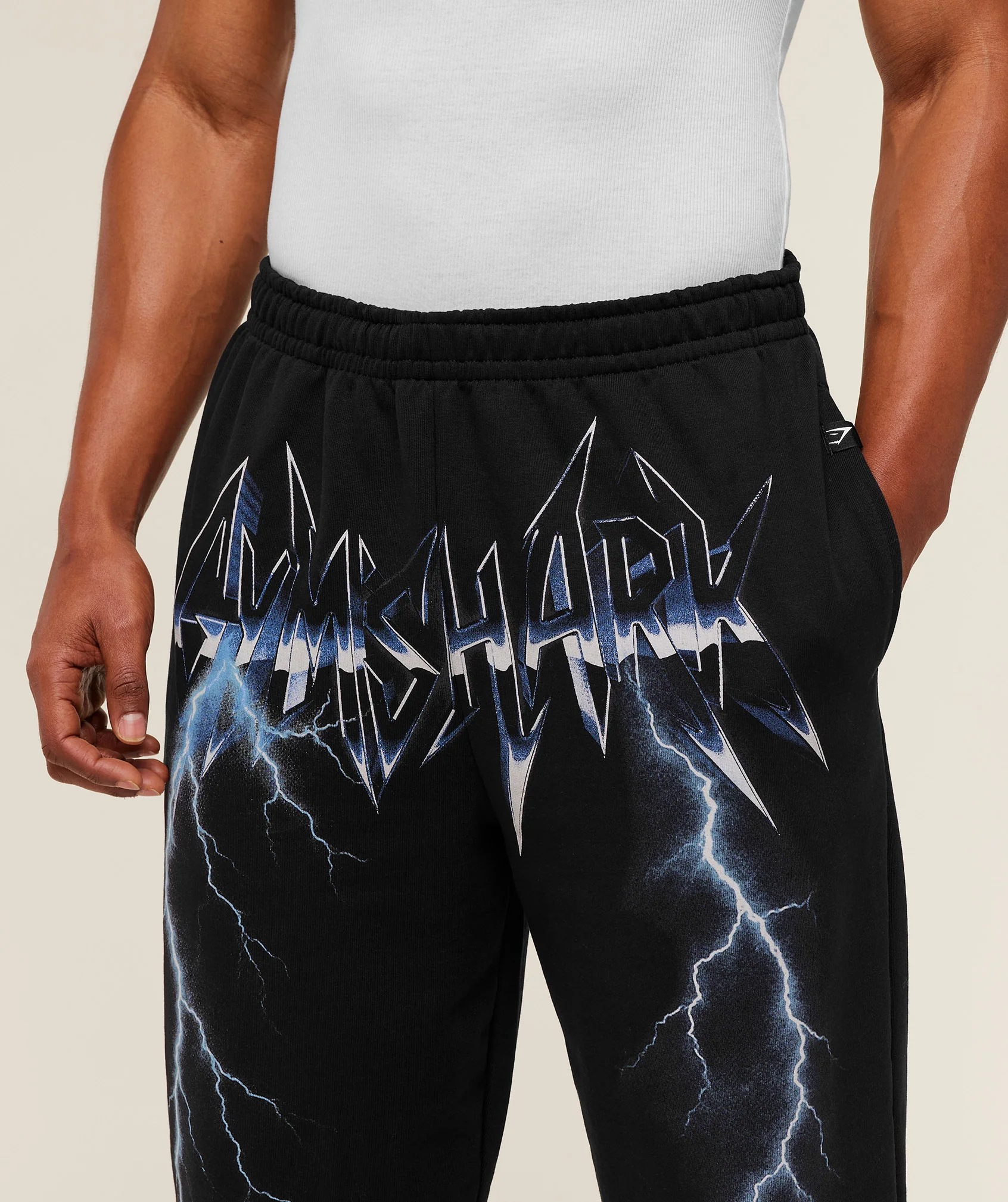 Gymshark Eagle Band Style Graphic Straight Leg Pants - GS Black - Image 4