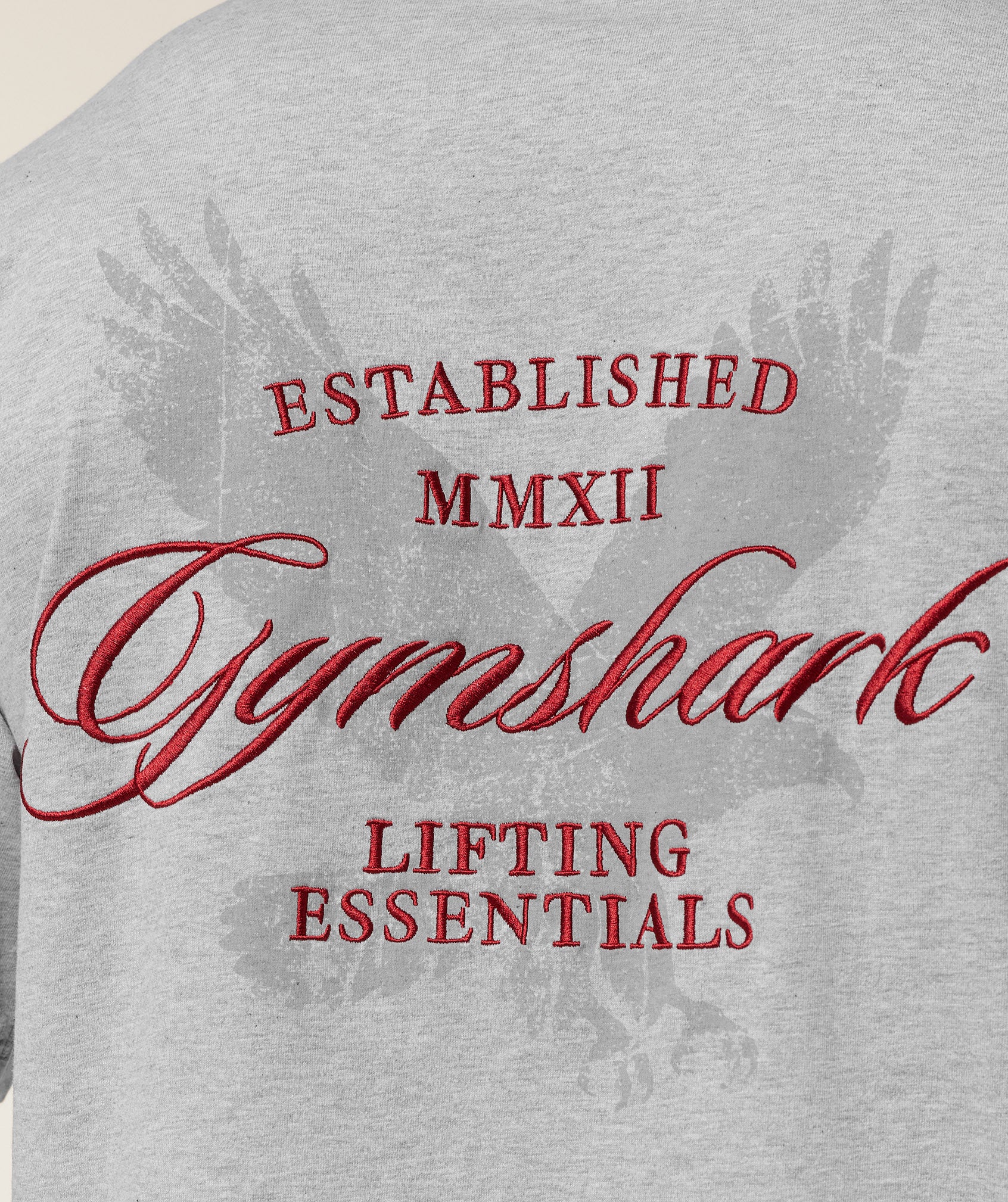 Gymshark Eagle Script Graphic T-Shirt - Light Grey Core Marl - Image 4