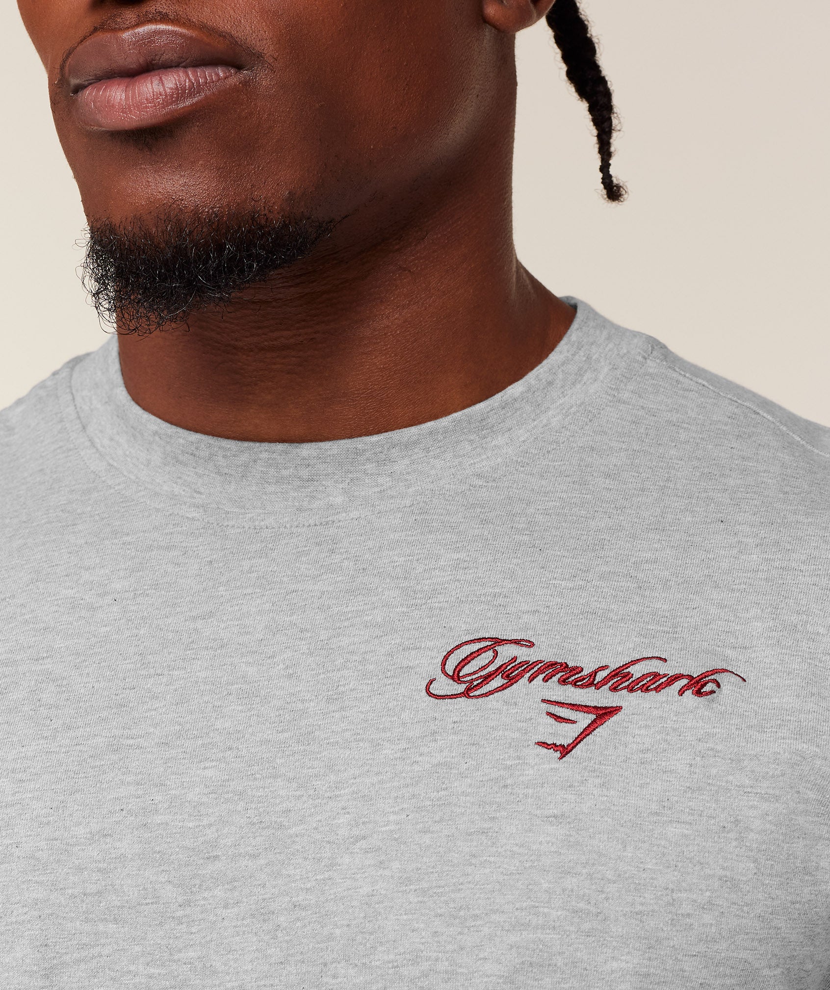 Gymshark Eagle Script Graphic T-Shirt - Light Grey Core Marl - Image 5