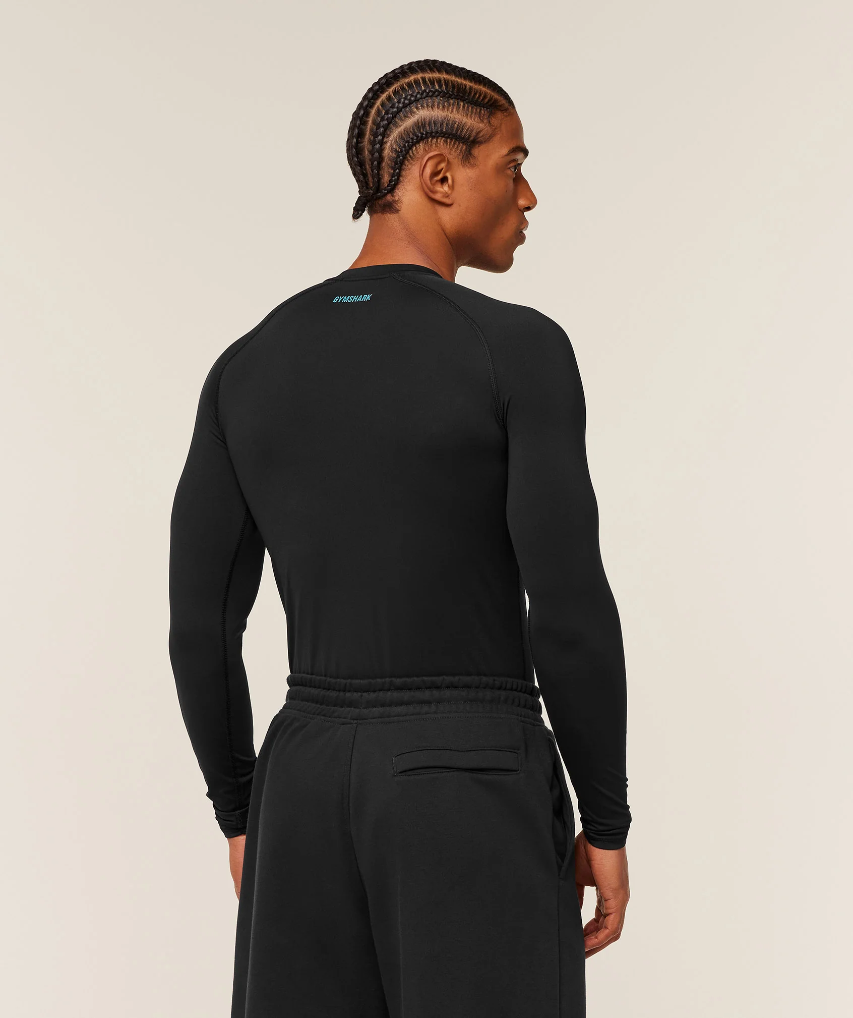 Gymshark Element Baselayer Long Sleeve T-Shirt - Black/Brand Blue - Image 2