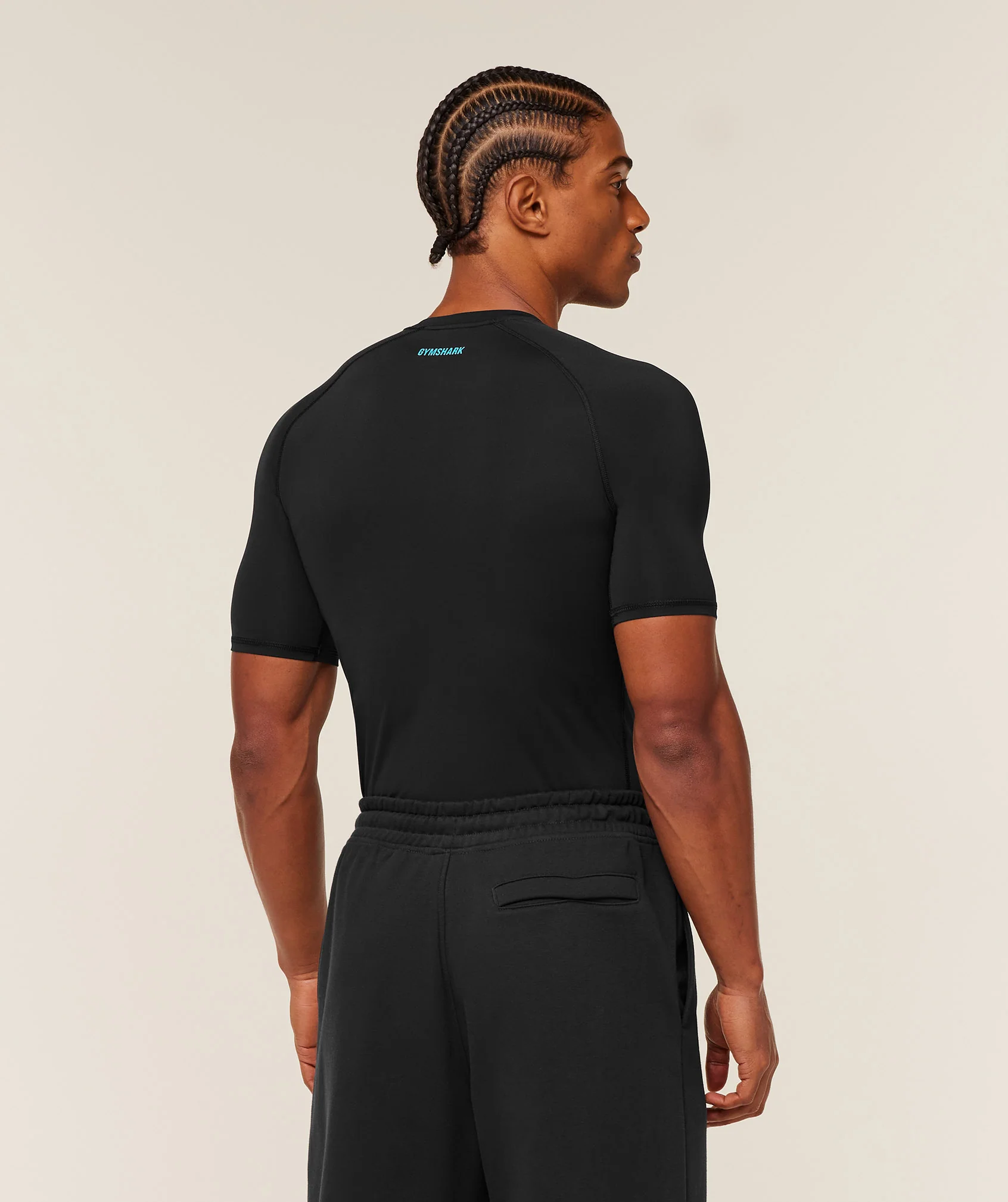 Gymshark Element Baselayer T-Shirt - Black/Brand Blue - Image 2