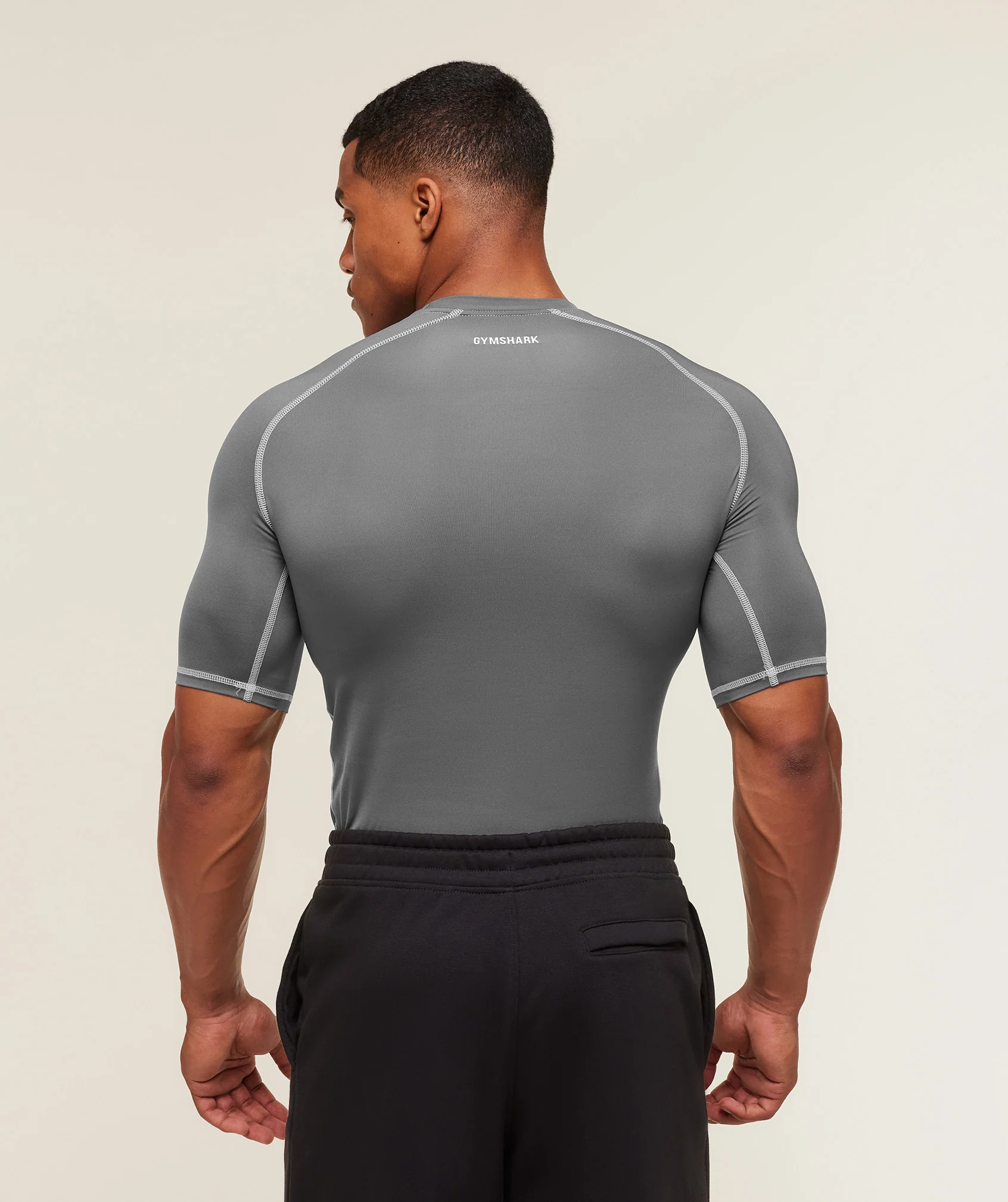 Gymshark Element Baselayer T-Shirt - Pitch Grey/White - Image 2