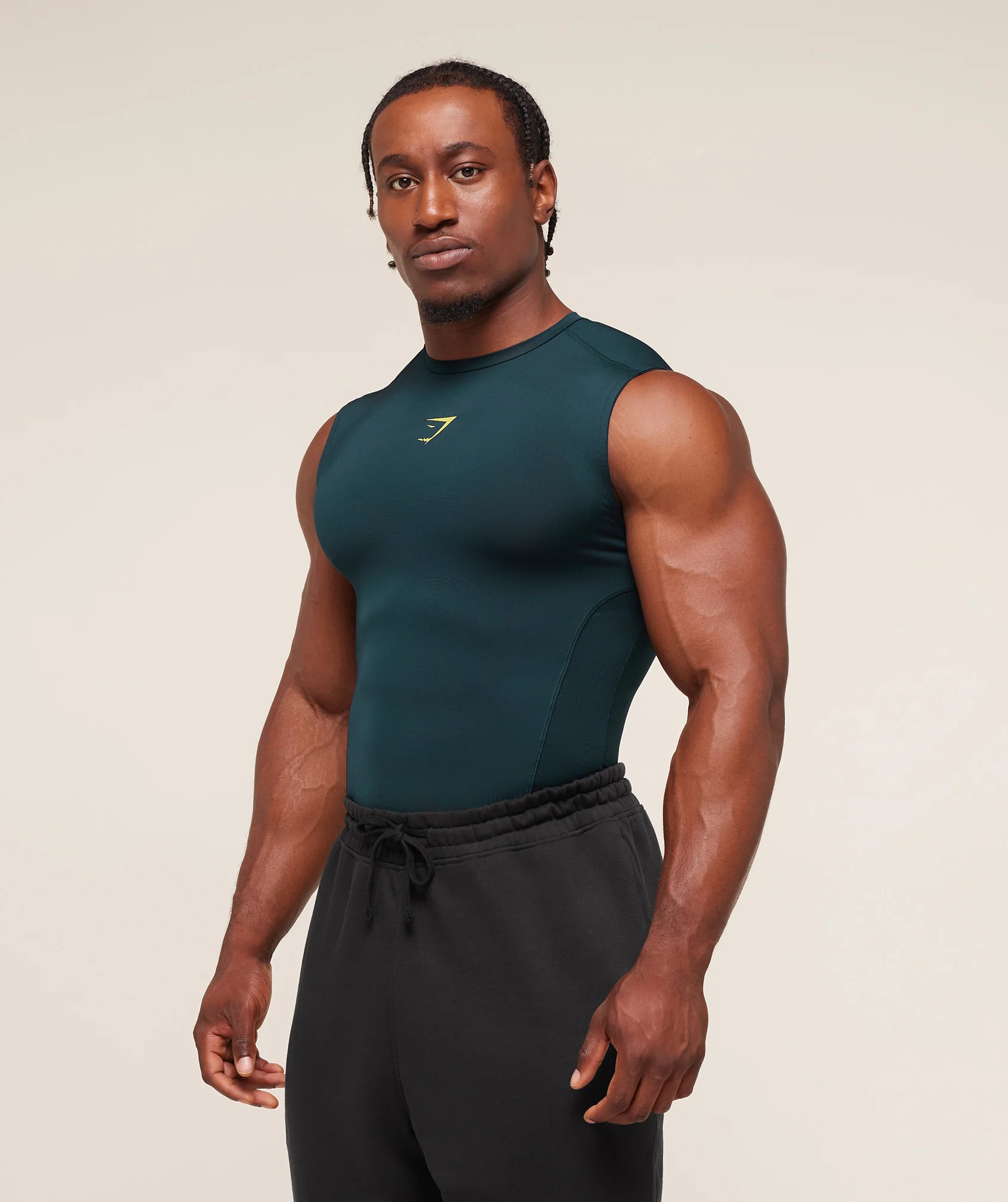 Gymshark Element Tank - Deep Petrol Blue/Sorbet Yellow - Image 3