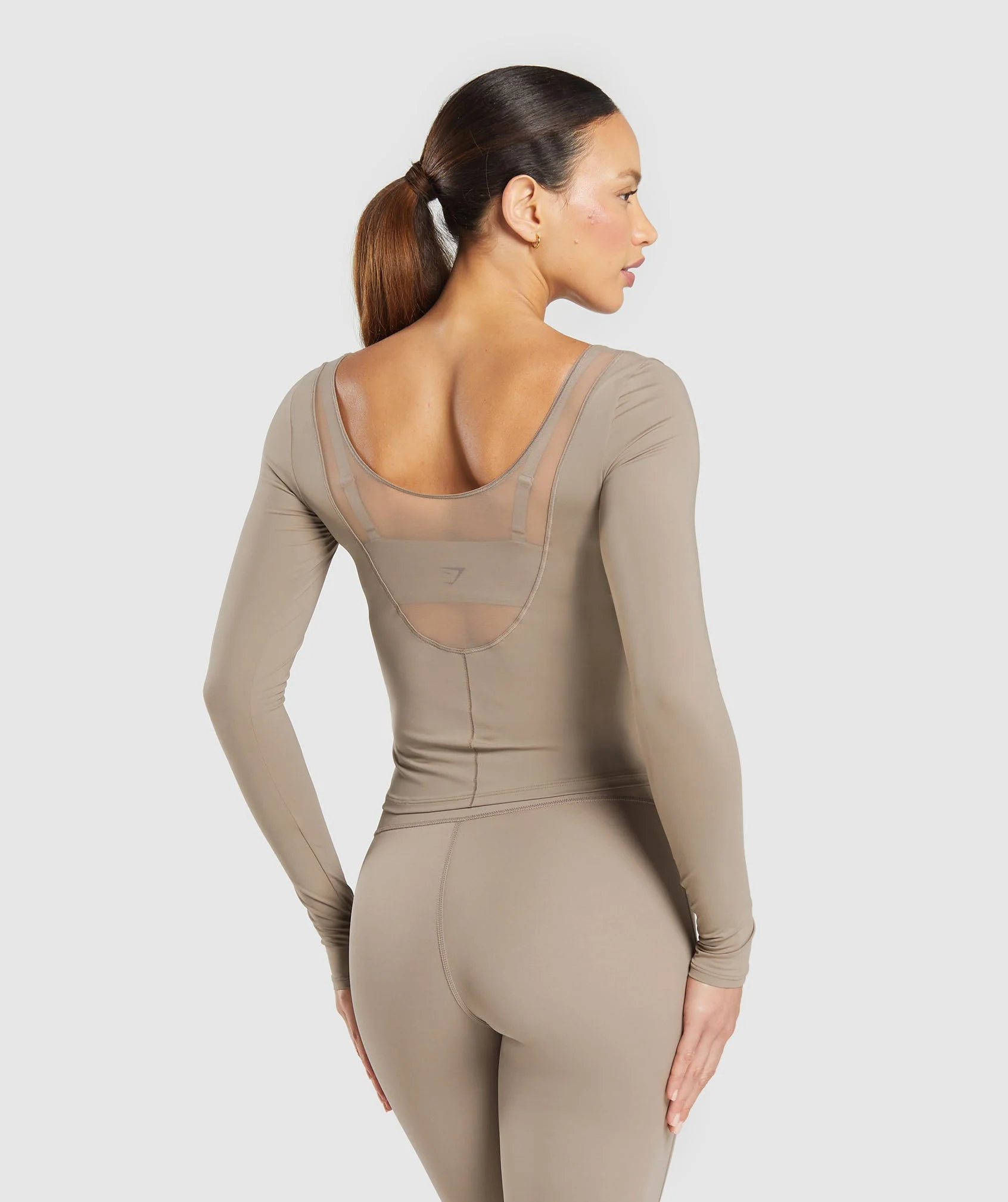 Gymshark Elevate Long Sleeve Top - Lifestyle Brown - Image 2