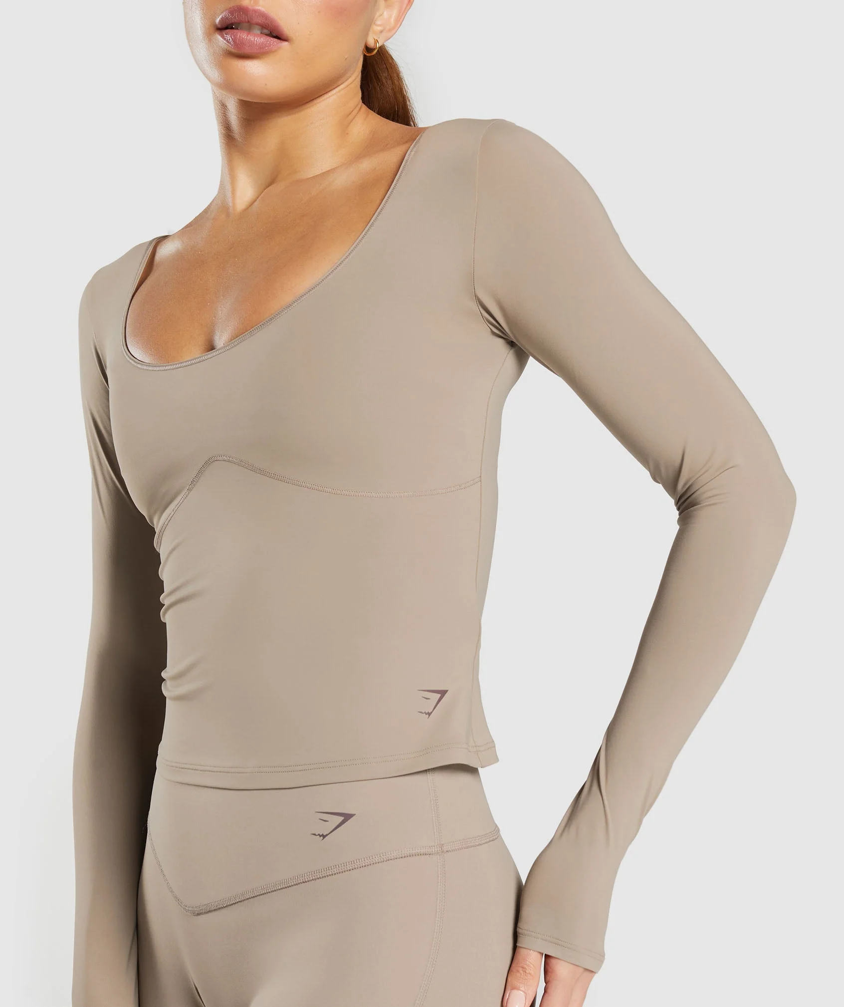 Gymshark Elevate Long Sleeve Top - Lifestyle Brown - Image 4