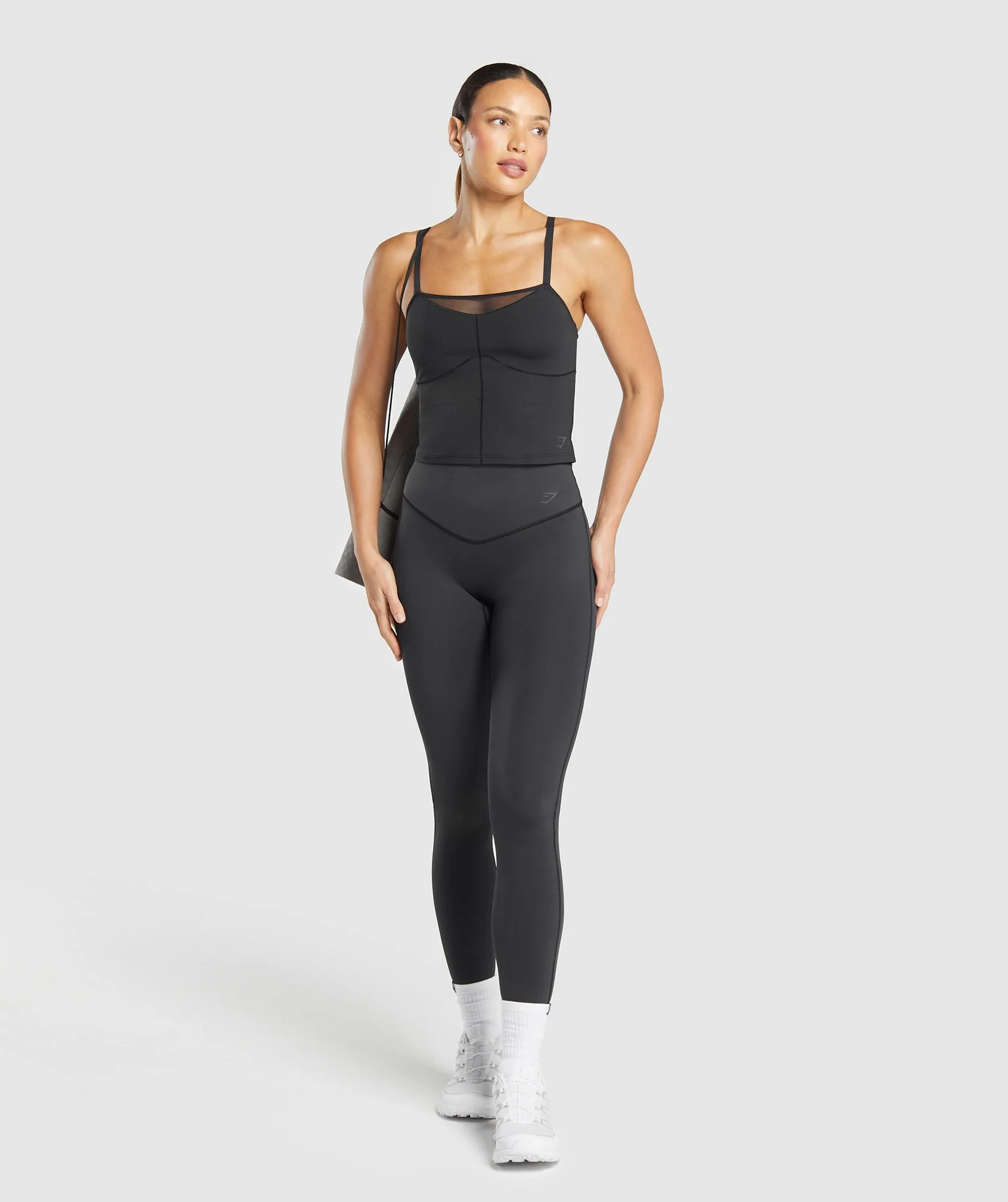 Gymshark Elevate Mesh Tank With Shelf - Black - Image 4