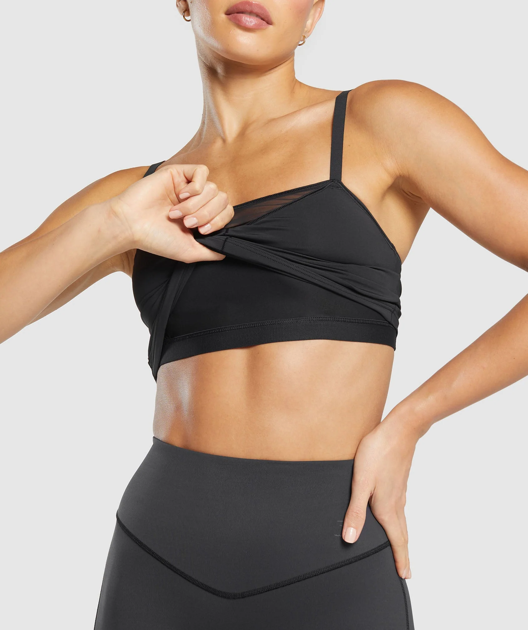 Gymshark Elevate Mesh Tank With Shelf - Black - Image 5
