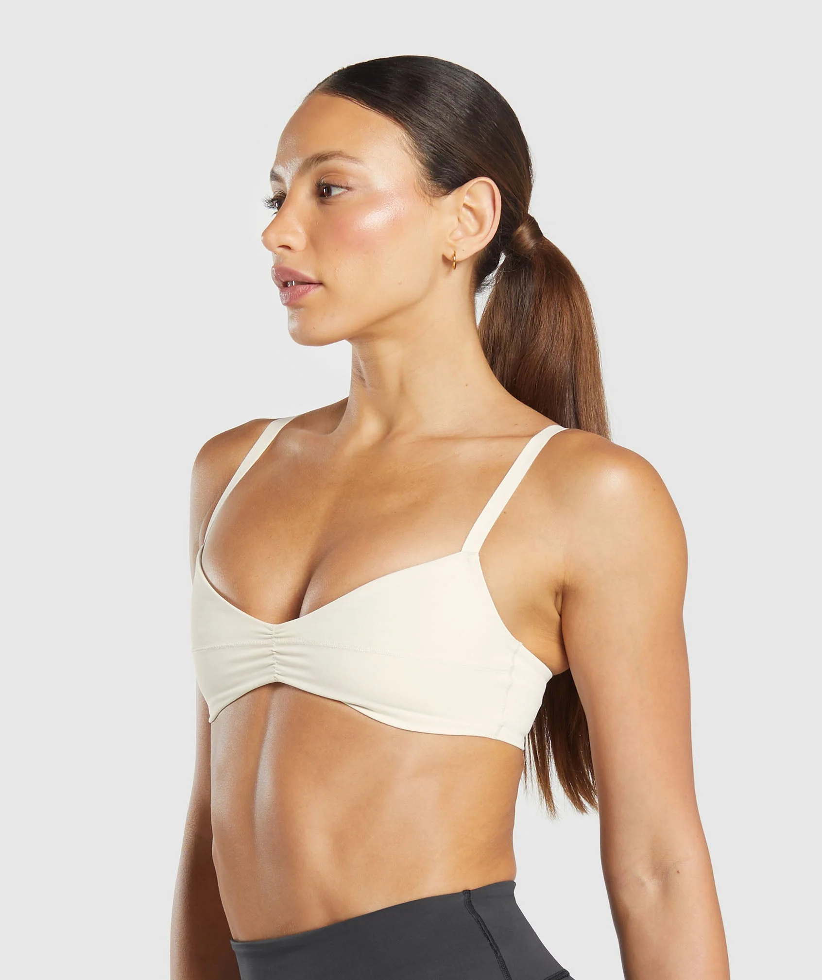Gymshark Elevate Ruched Sports Bra - Oat White - Image 4