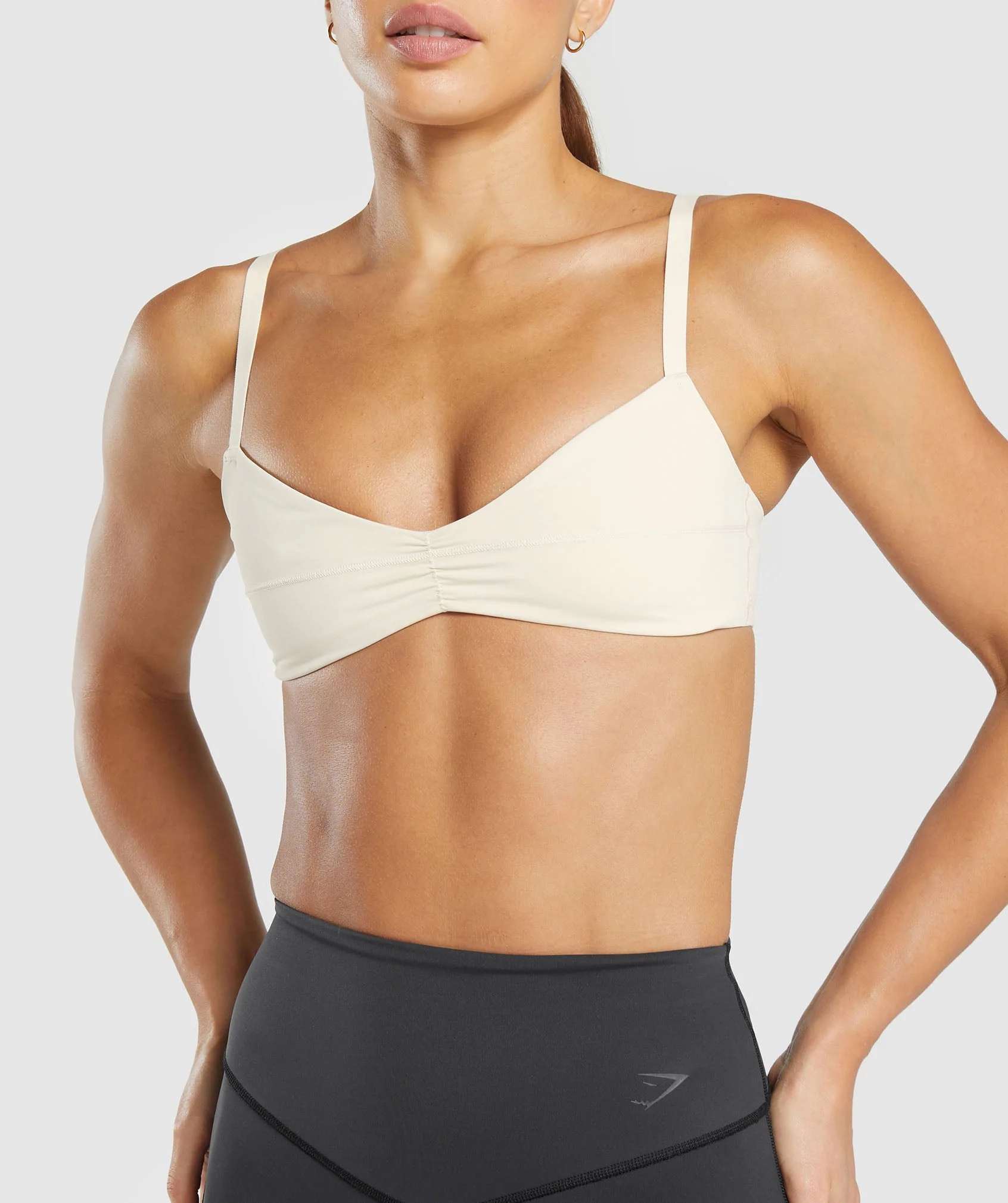 Gymshark Elevate Ruched Sports Bra - Oat White - Image 5