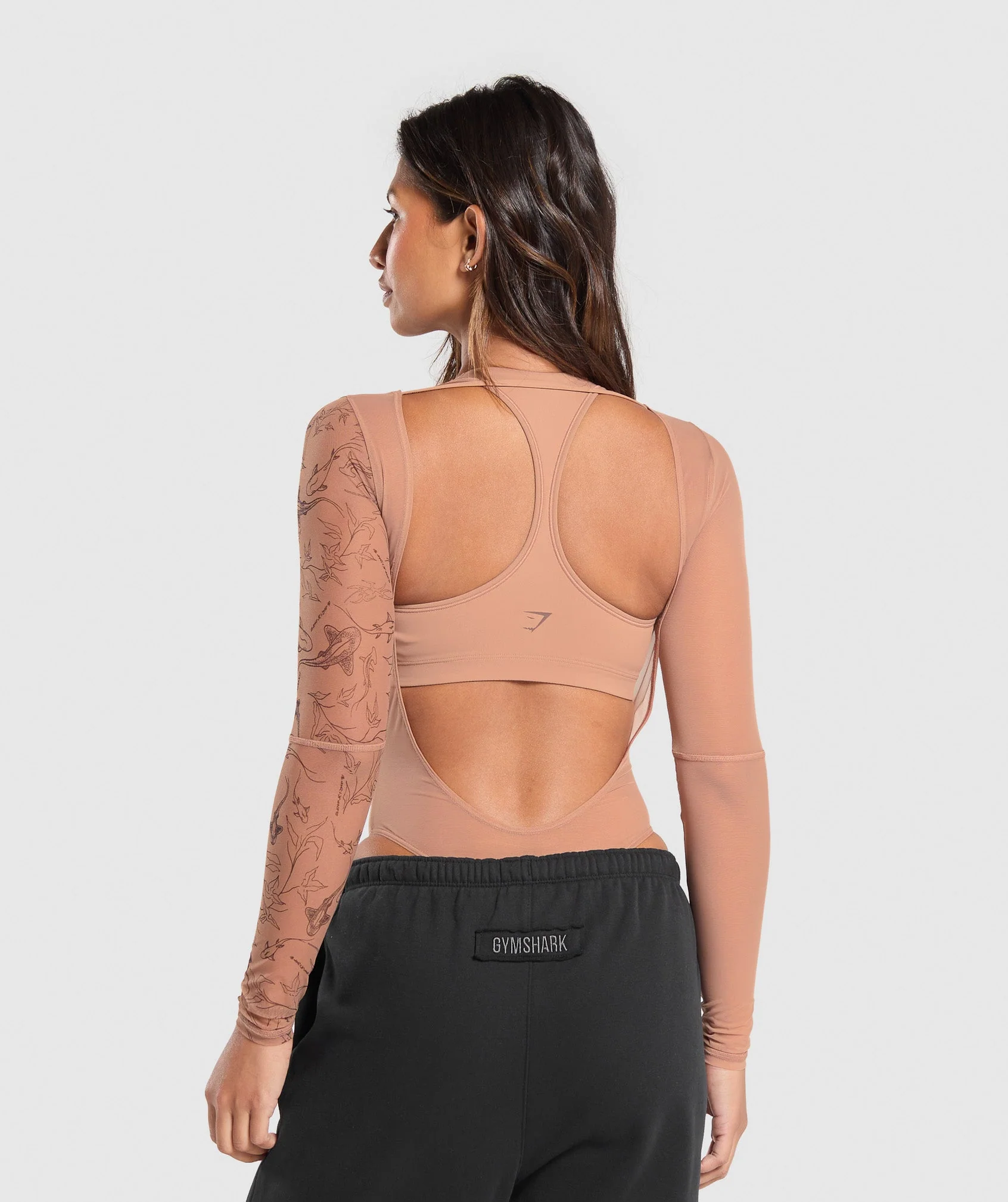 Gymshark Elevate Mesh Bodysuit - Autumn Brown - Image 2