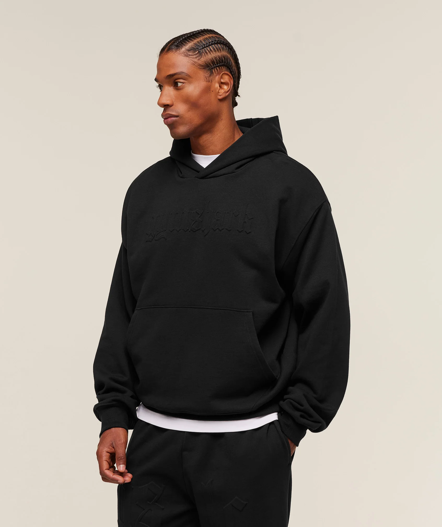 Gymshark Embossed Boxy Hoodie - Black - Image 3