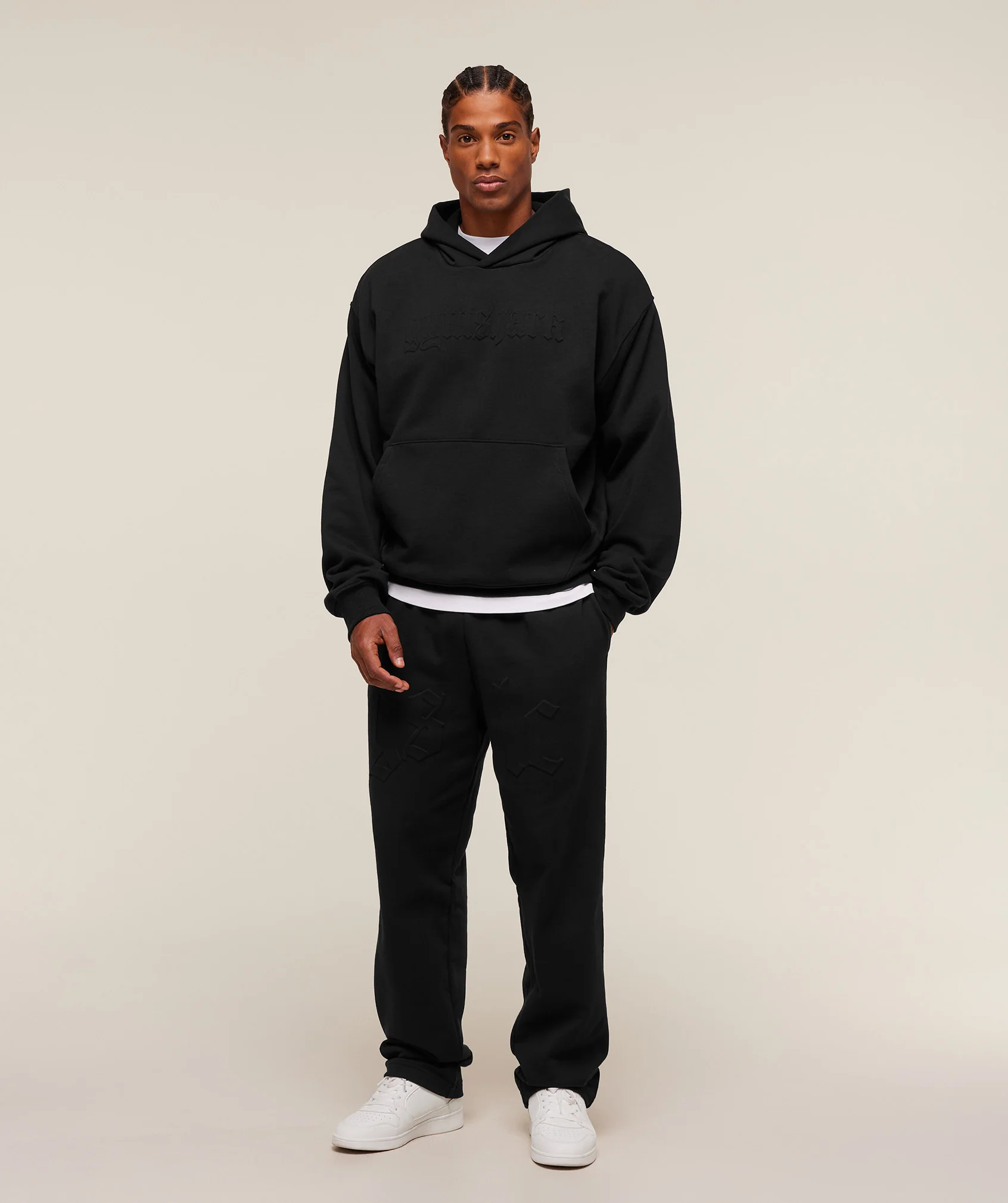Gymshark Embossed Boxy Hoodie - Black - Image 5