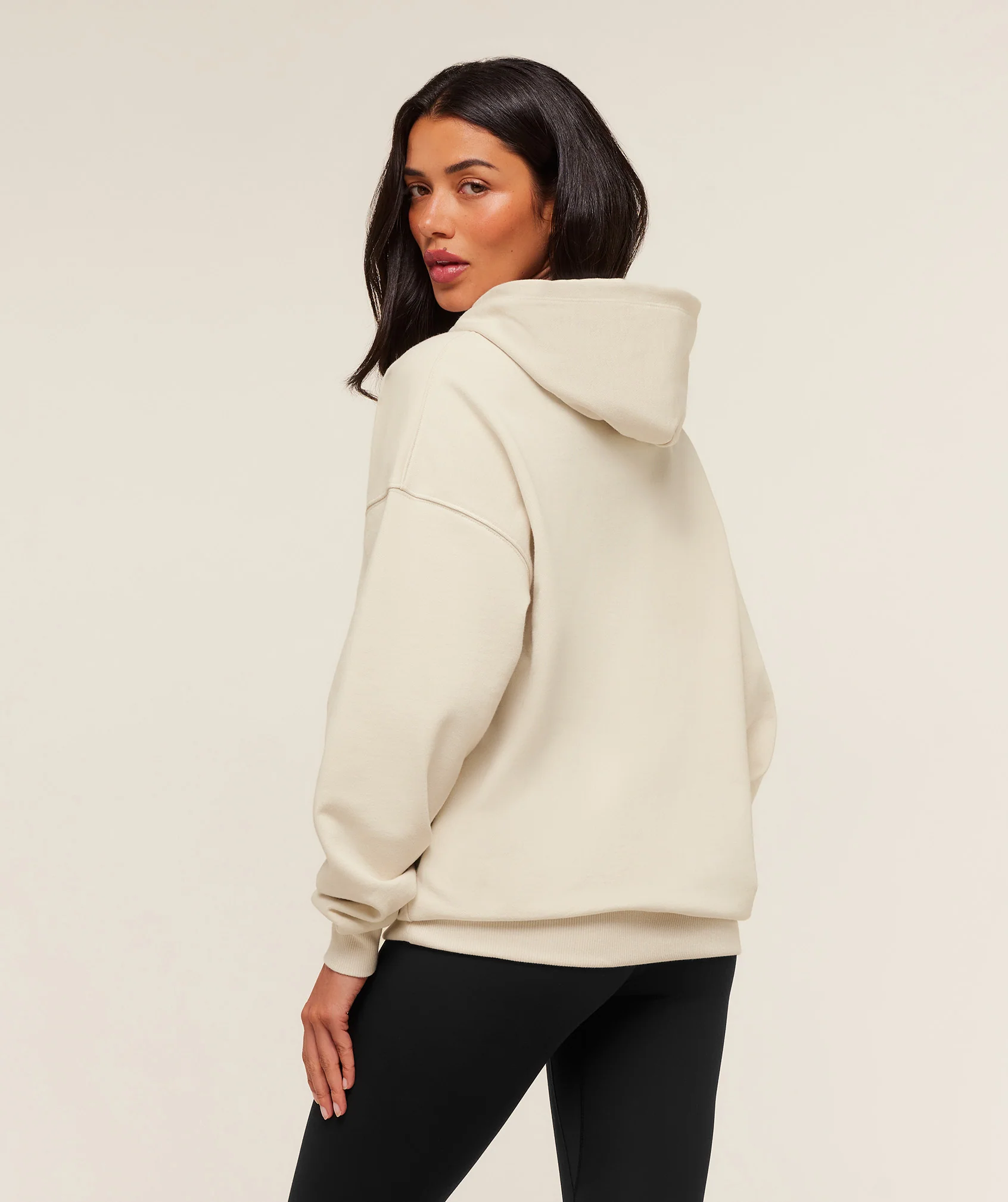 Gymshark Embossed Graphic Oversized Hoodie - Oat White - Image 2