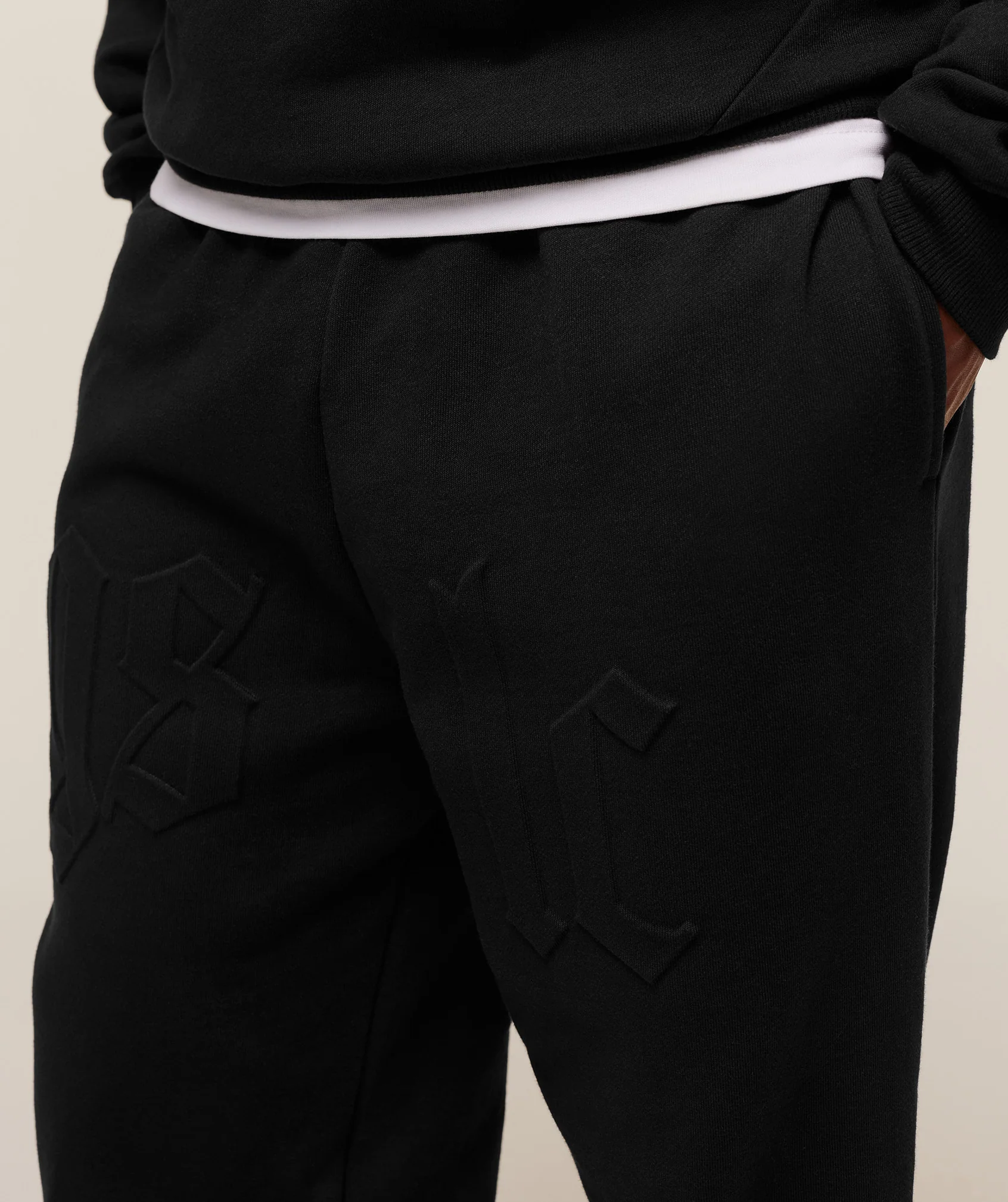 Gymshark Embossed Straight Leg Joggers - Black - Image 4
