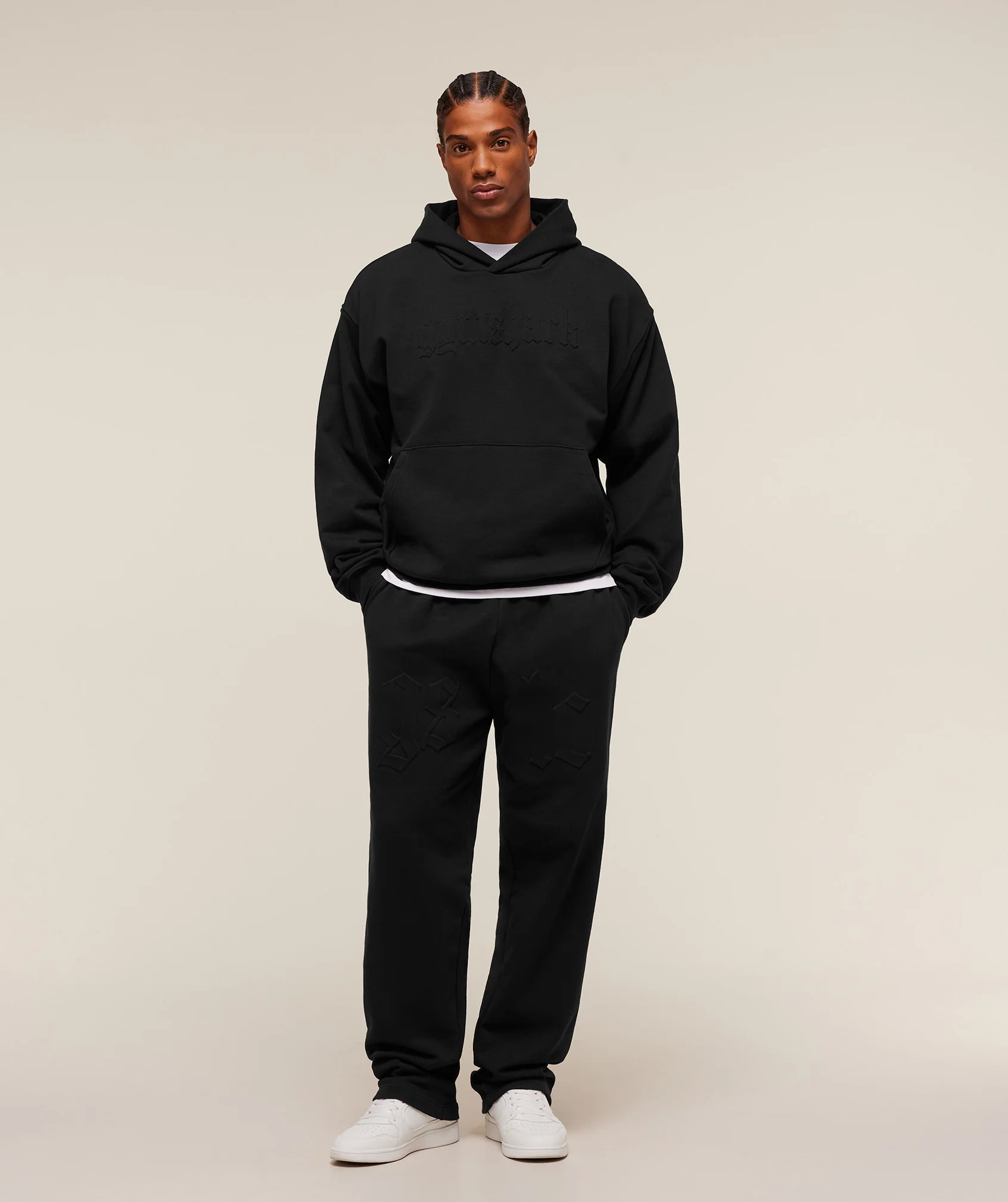Gymshark Embossed Straight Leg Joggers - Black - Image 6