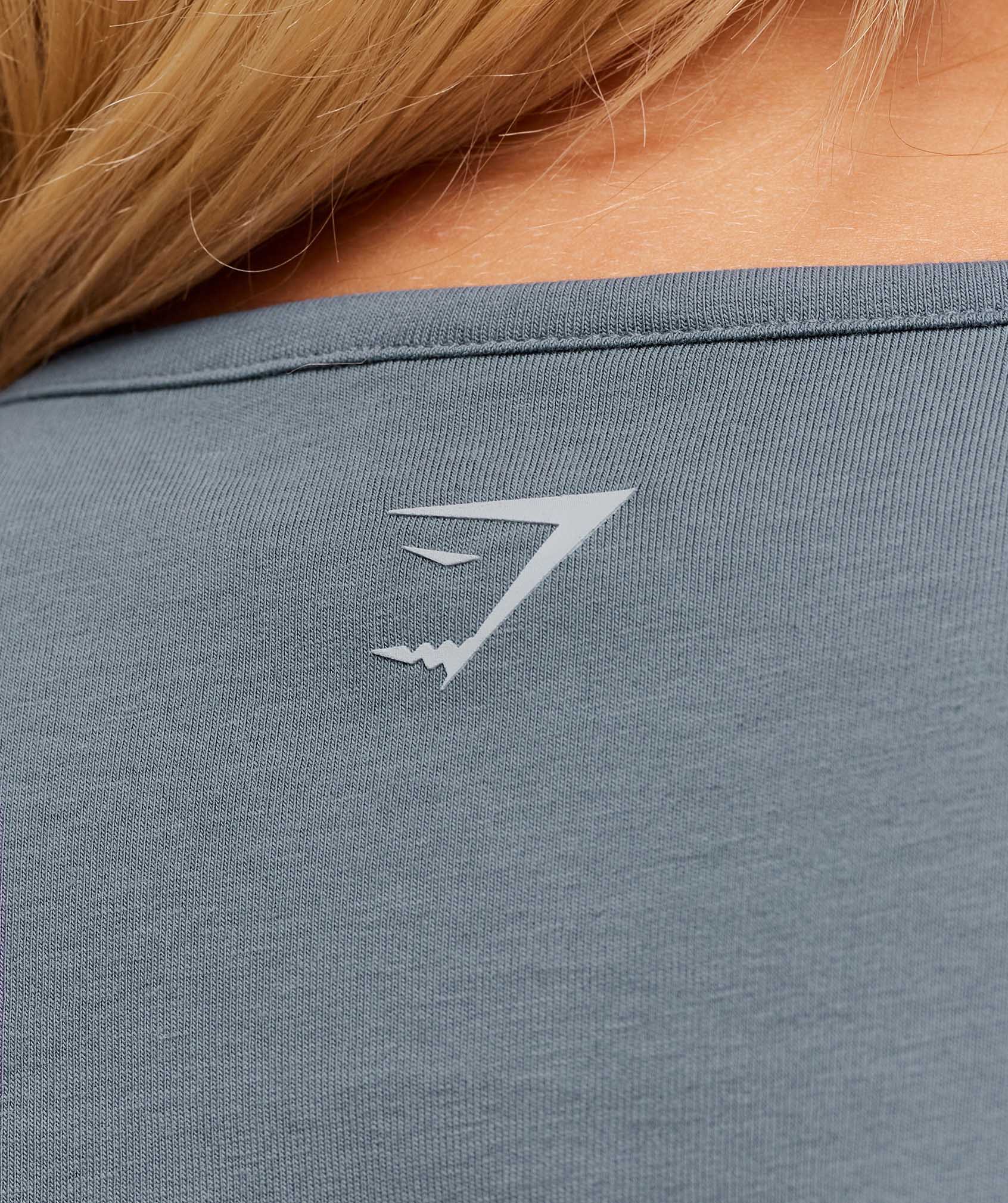 Gymshark Wordmark Logo Crop Top - Iron Blue - Image 5