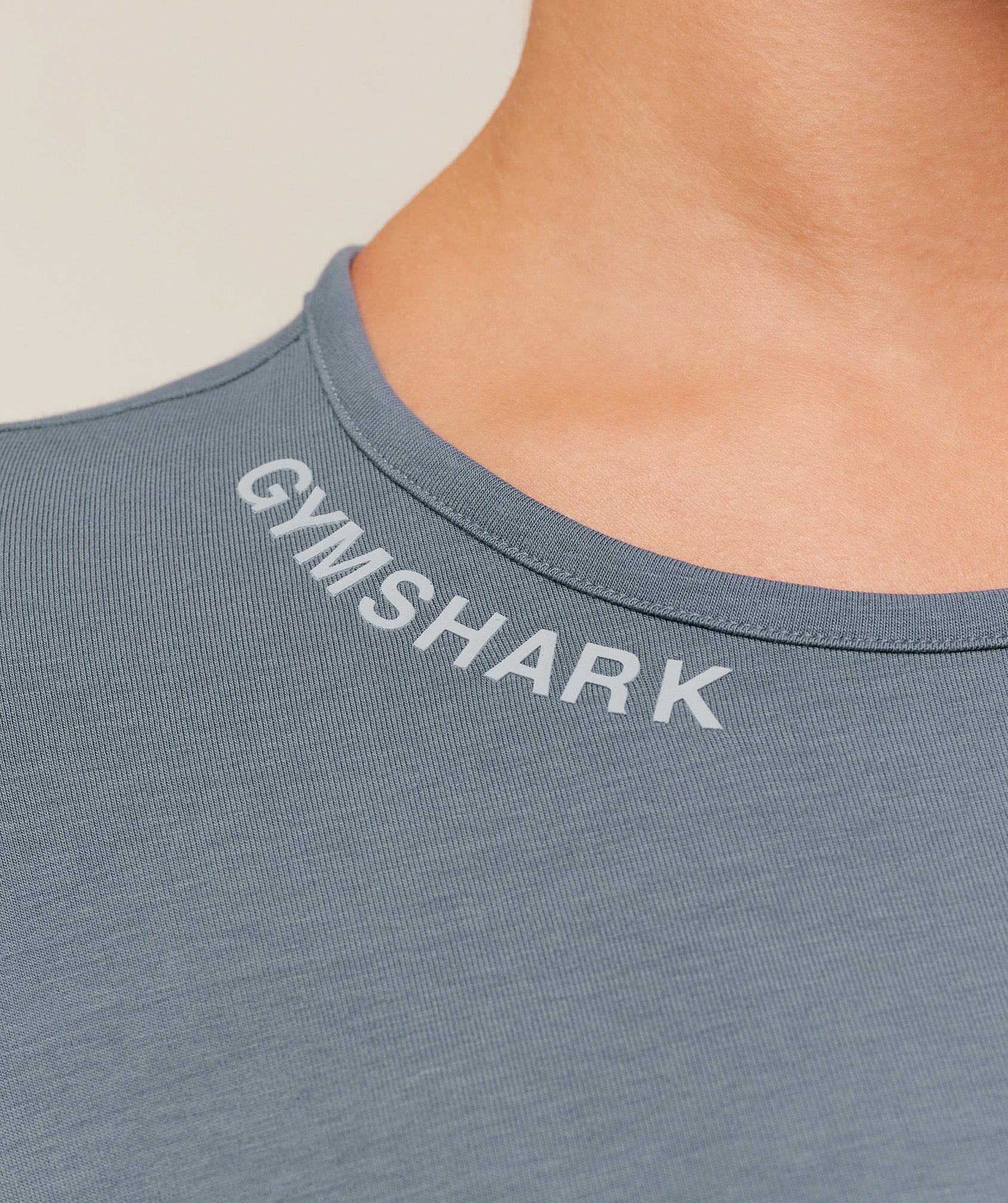 Gymshark Wordmark Logo Crop Top - Iron Blue - Image 6